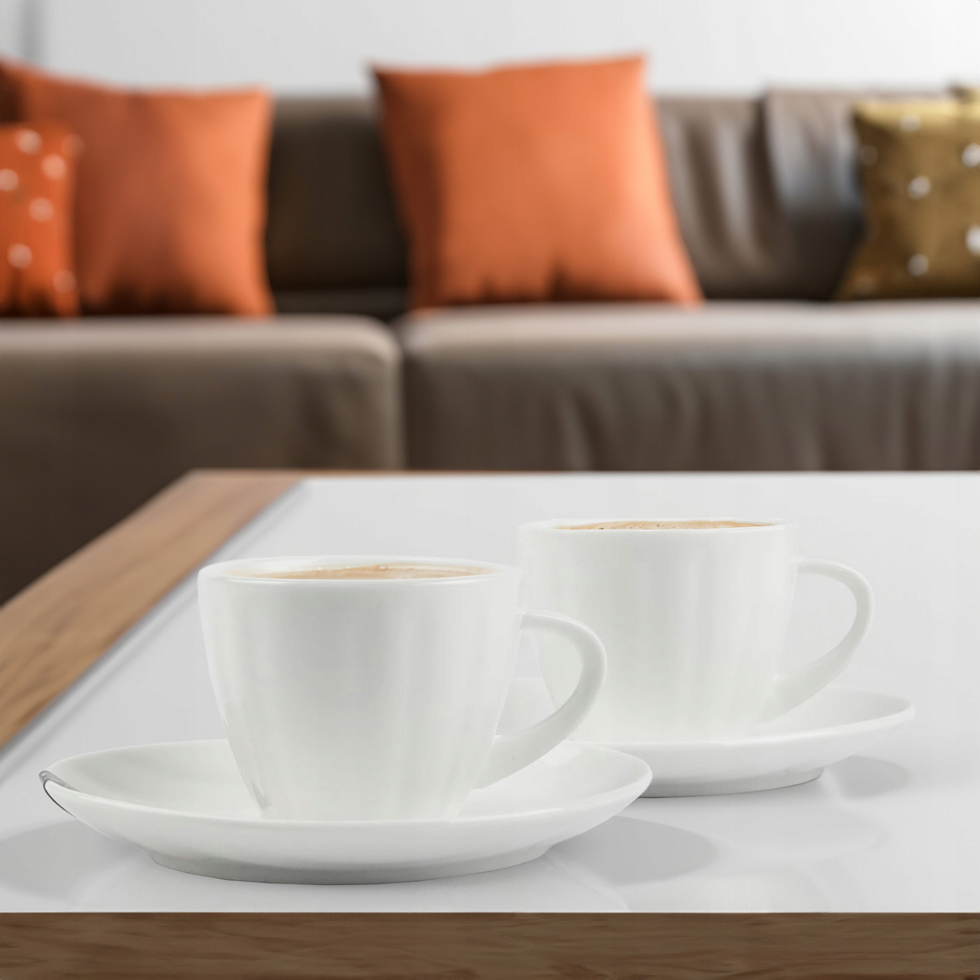 ZESTAW FILIŻANEK Z TALERZYKAMI NA PREZENT 100 ML PORCELANA DO KAWY HERBATY