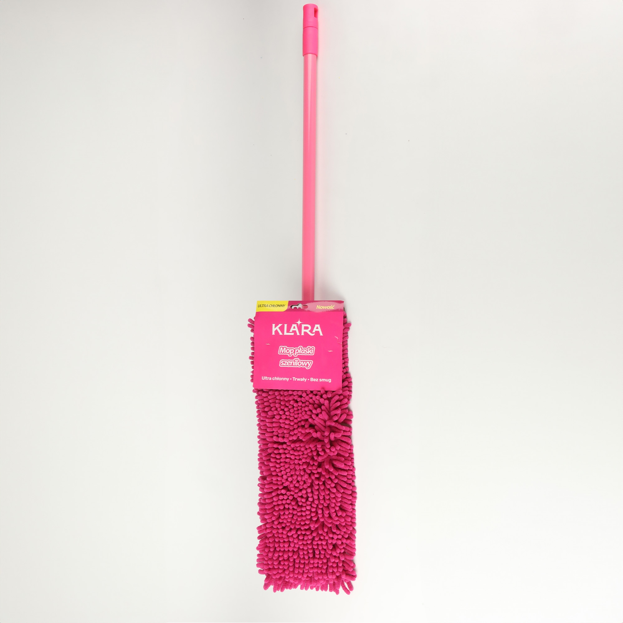 KPL TELESKOPOWY MOP RÓŻOWY + ZAPAS SZENILOWY PŁASKI ULTRA CHŁONNY BEZ SMUG
