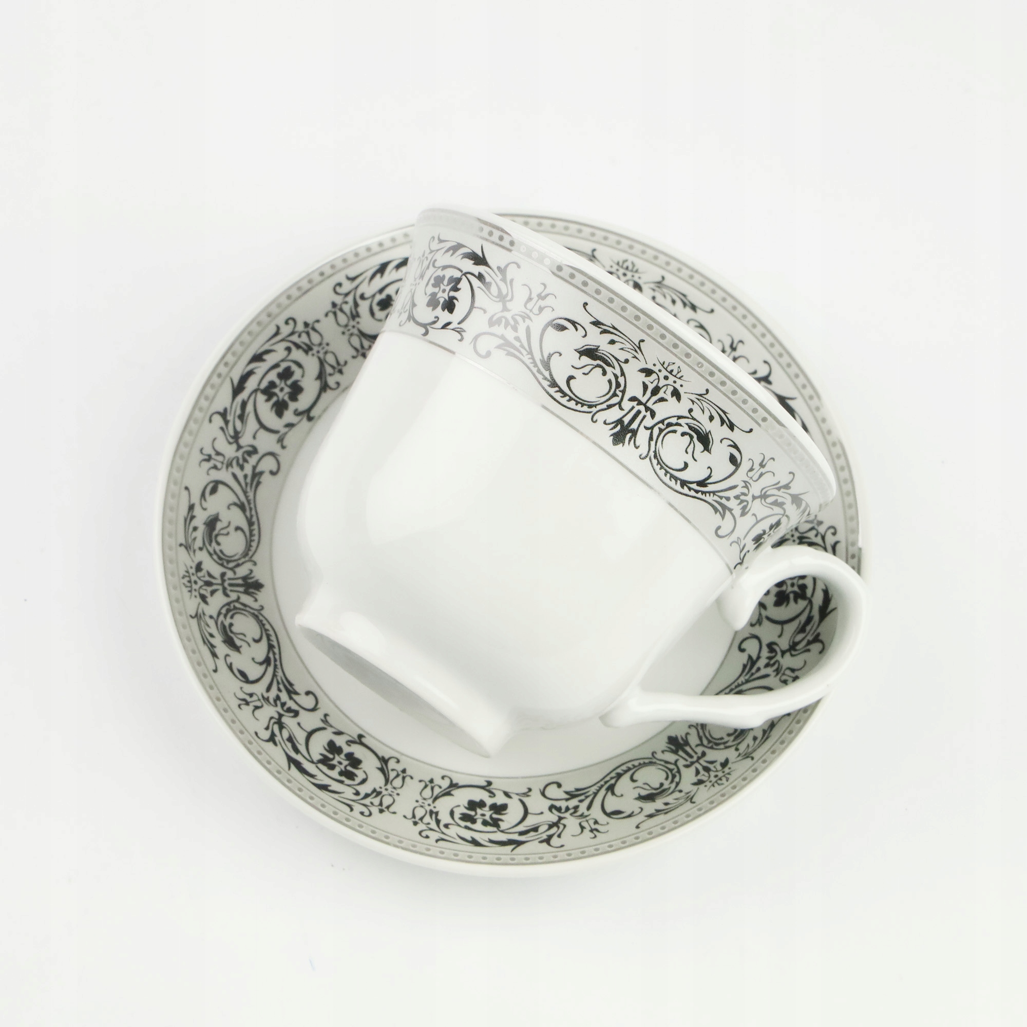 ZESTAW FILIŻANEK Z TALERZYKAMI NA PREZENT 250 ML PORCELANA DO KAWY HERBATY