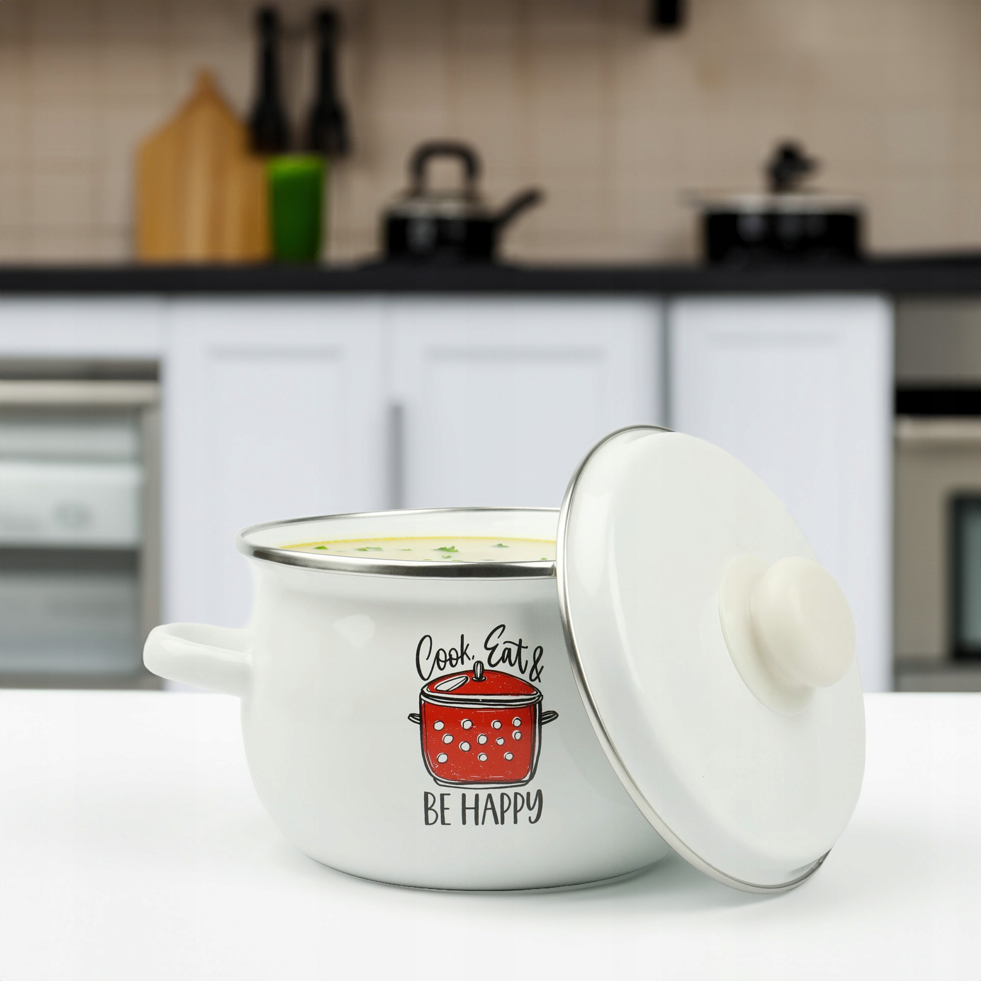 ZESTAW 4 GARNKÓW EMALIOWANYCH Z POKRYWAMI TRADYCYJNE GARNKI EMALIOWANE