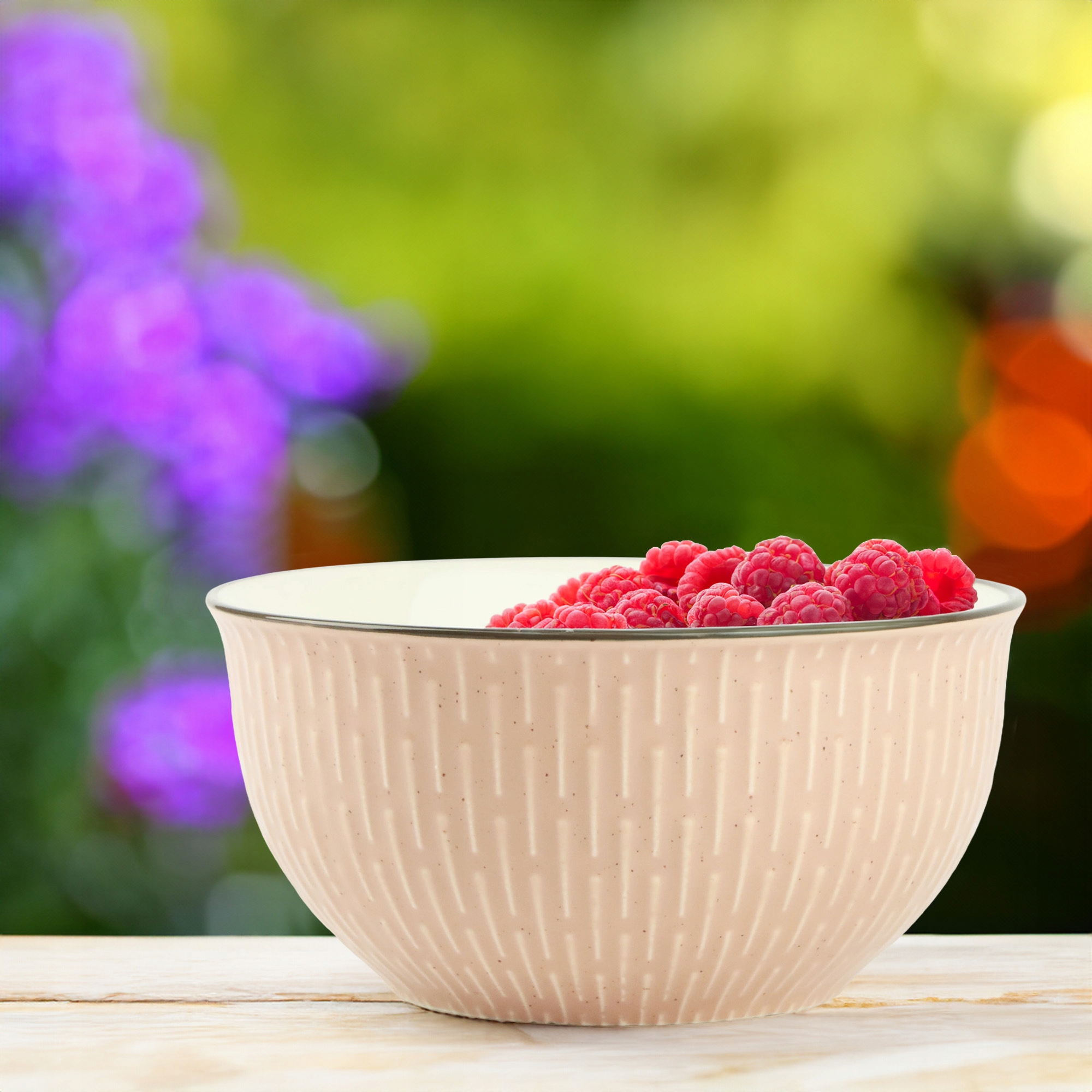 CERAMICZNA SALATERKA NA ZUPĘ OWOCE PRZEKĄSKI RÓŻOWA ZDOBIONA Z WZOREM