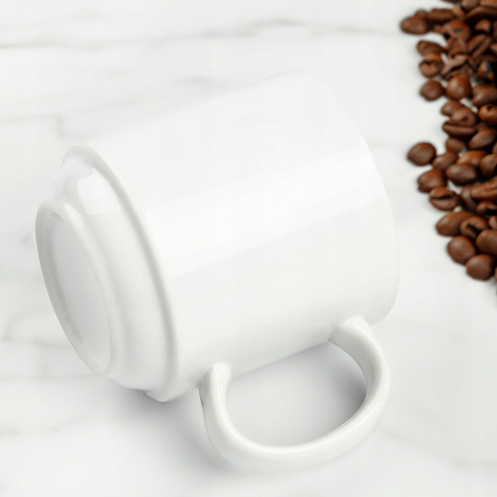 KUBEK PORCELANOWY BIAŁY 350ML Z UCHEM DO KAWY HERBATY UNIWERSALNY