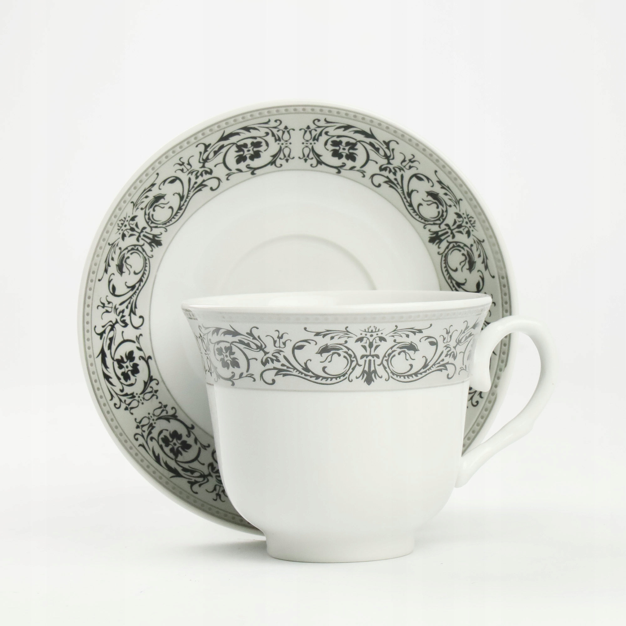 ZESTAW FILIŻANEK Z TALERZYKAMI NA PREZENT 250 ML PORCELANA DO KAWY HERBATY