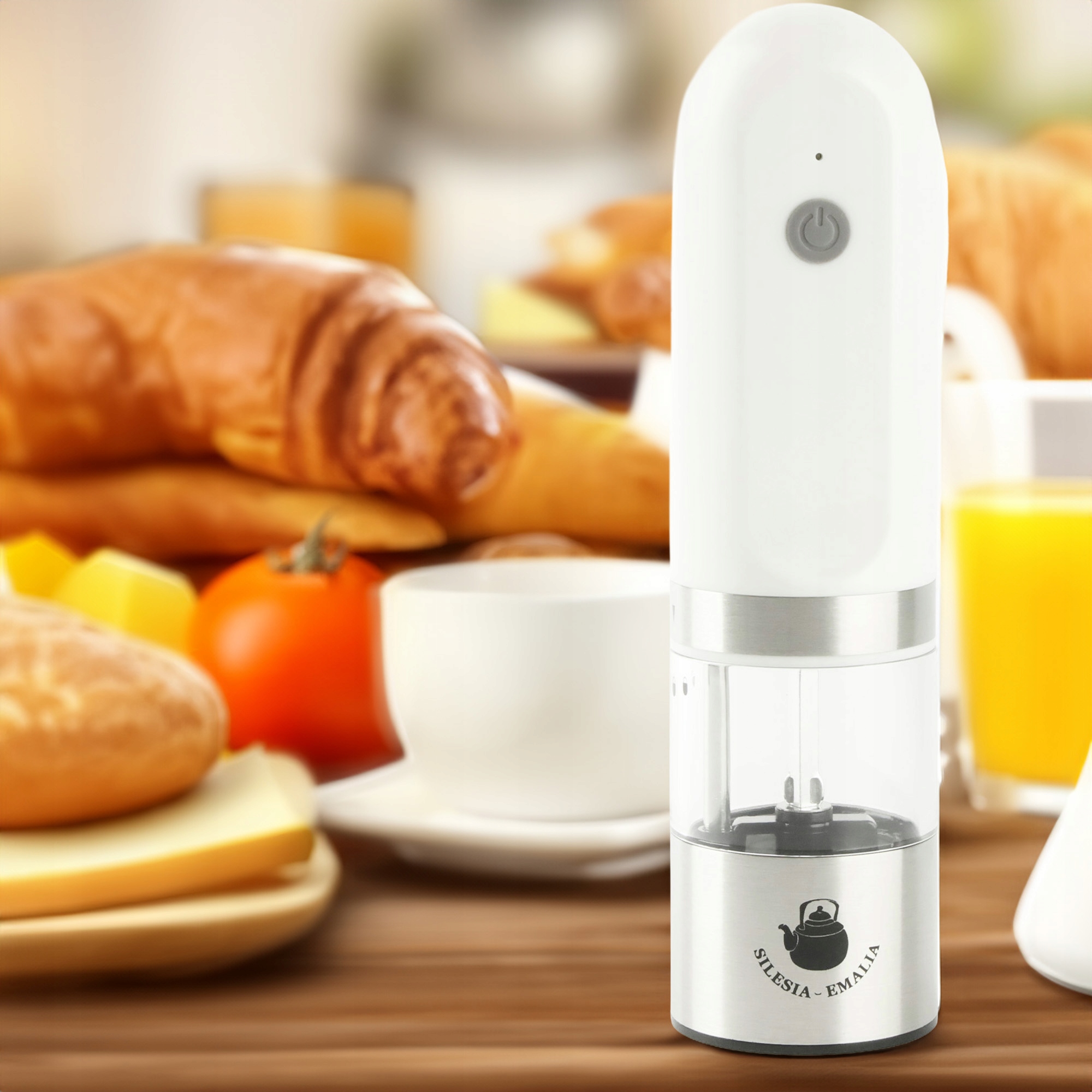 MŁYNEK ELEKTRYCZNY DO MIELENIA BIAŁY PRZYPRAW SOLI PIEPRZU PRZYPRAW NA USB