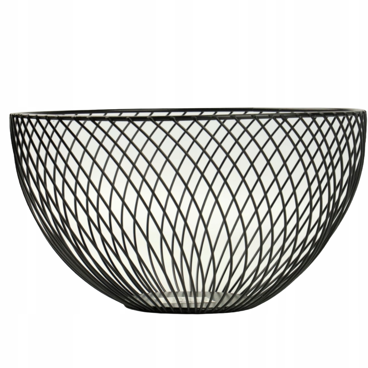 CZARNY METALOWY KOSZYK 25CM MISA MISKA OKRĄGŁY ORGANIZER POJEMNIK DRUCIANY