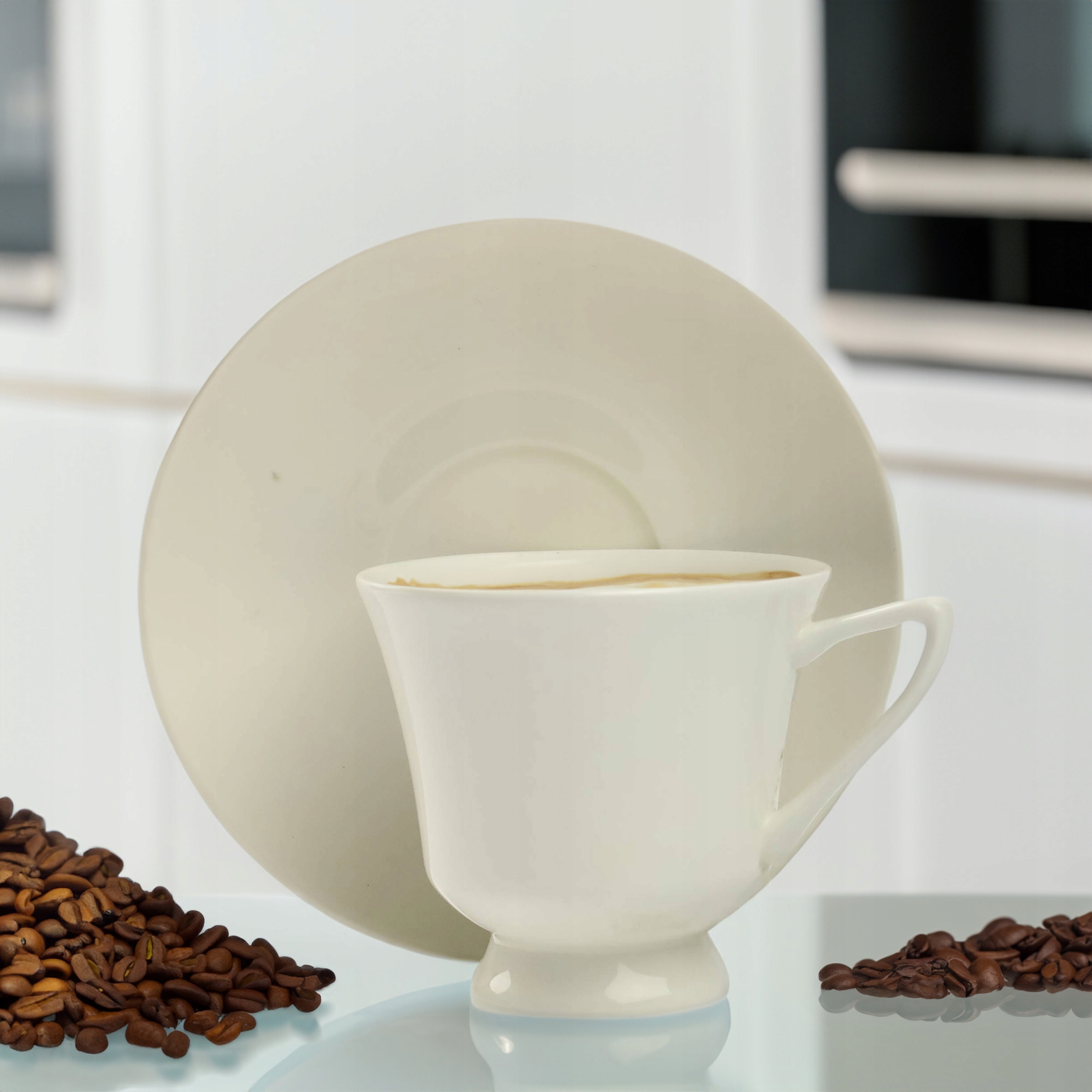 ZESTAW NA PREZENT FILIŻANEK 220 ML Z TALERZYKAMI PORCELANA DO KAWY HERBATY