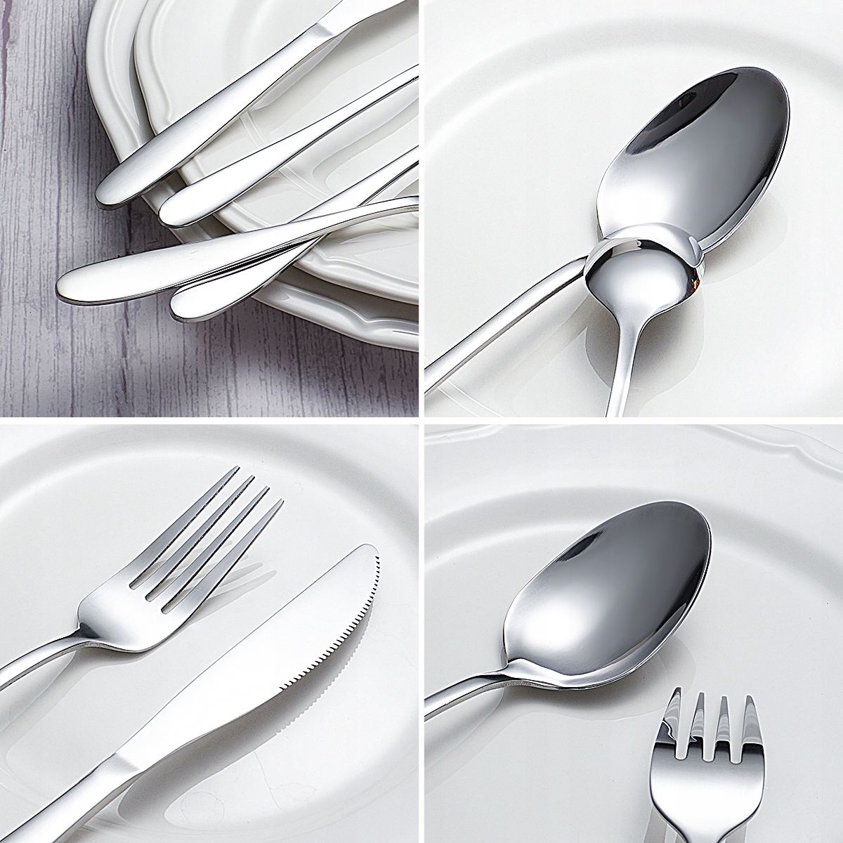 ZESTAW SZTUĆCE 72 elementów komplet SREBRNE 12 osób stal nierdzewna PUDEŁKO