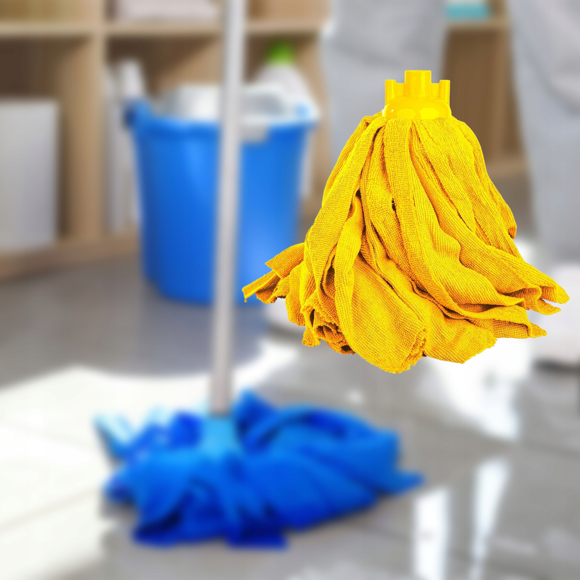 KOŃCÓWKA DO MOPA ZÓŁTA Z MIKROFIBRY PASKOWA SUPERCHLONNA KLARA