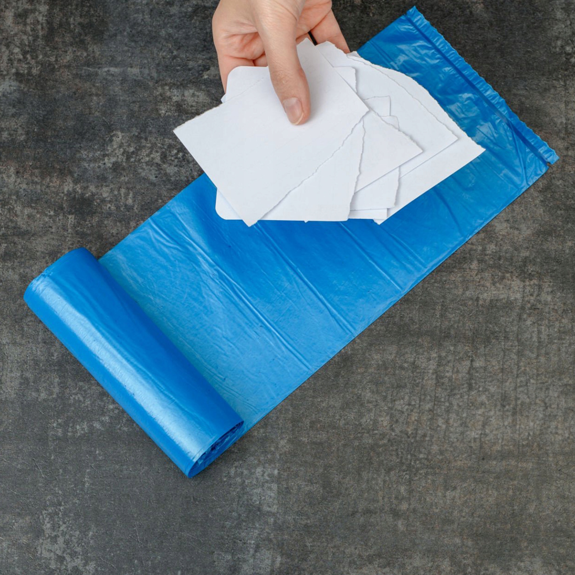 WORKI NA ŚMIECI 35L 15 SZT NIEBIESKIE DO SEGREGACJI NA ODPADY WYTRZYMAŁE