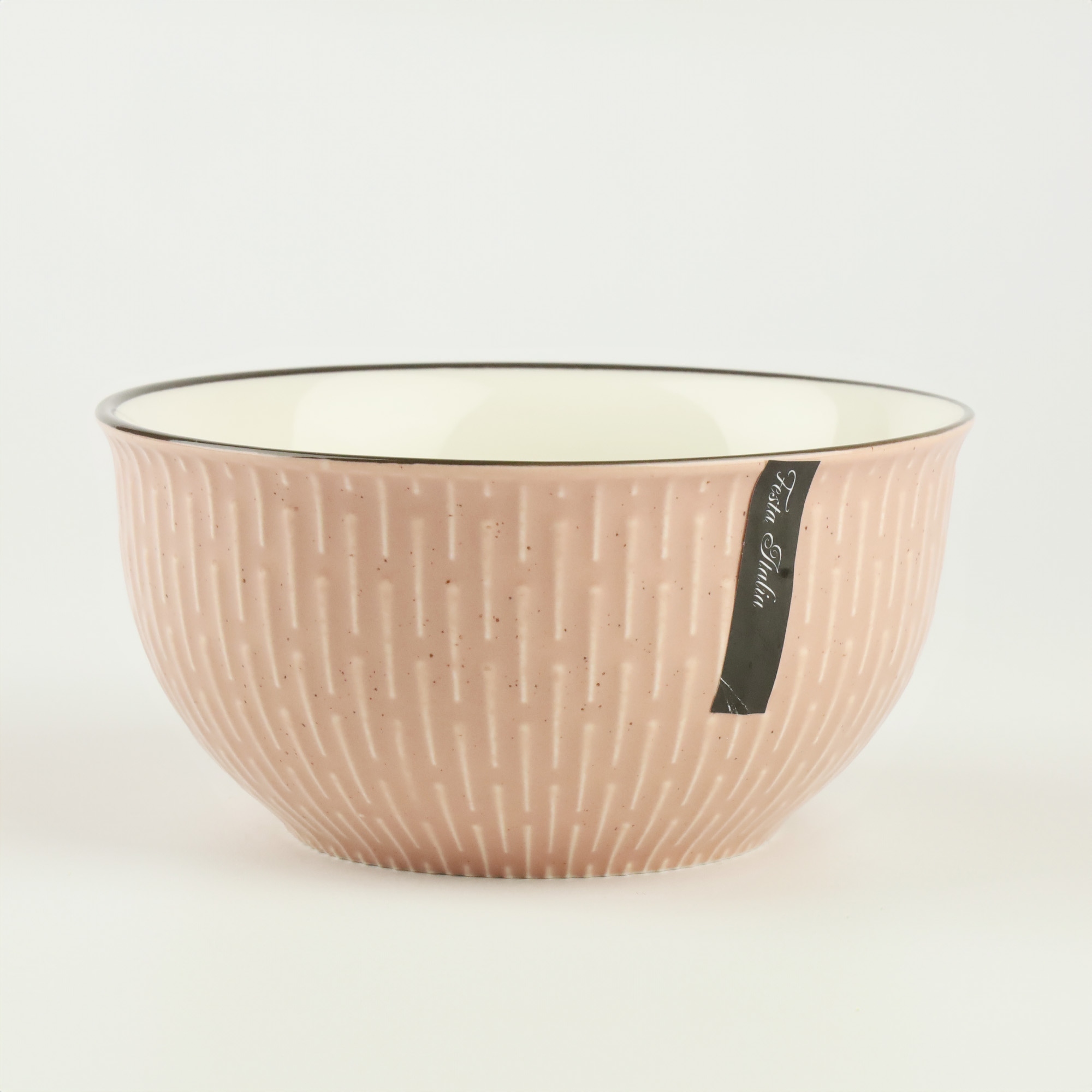 CERAMICZNA SALATERKA NA ZUPĘ OWOCE PRZEKĄSKI RÓŻOWA ZDOBIONA Z WZOREM