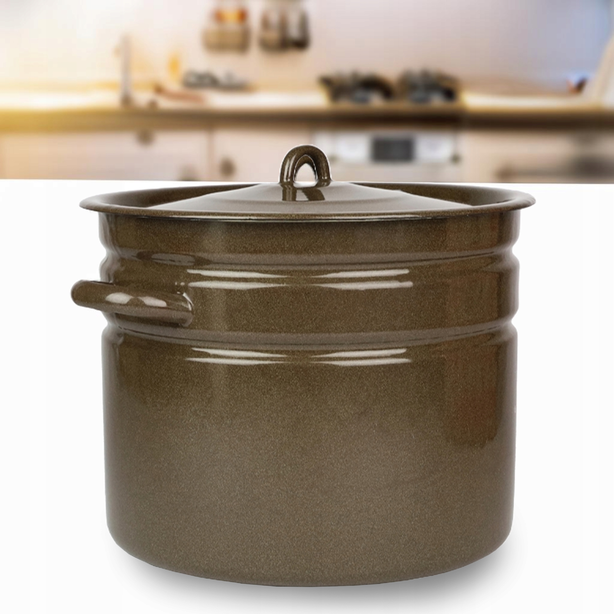 GARNEK EMALIOWANY POWDILAK 20 L Z POKRYWKĄ DO GOTOWANIA POTRAW PRZETWORÓW