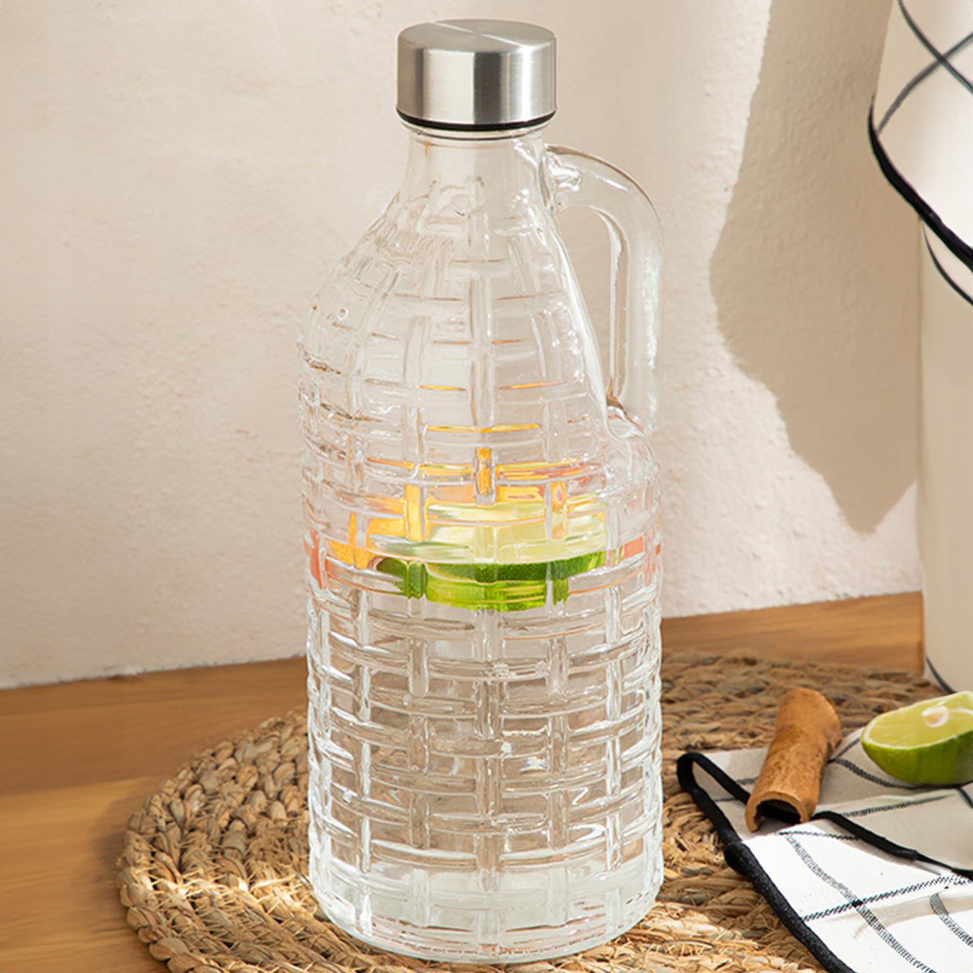 KARAFKA SZKLANA NA WODĘ SOK LEMONIADĘ MLEKO 1L BUTELKA Z ZAKRĘTKĄ