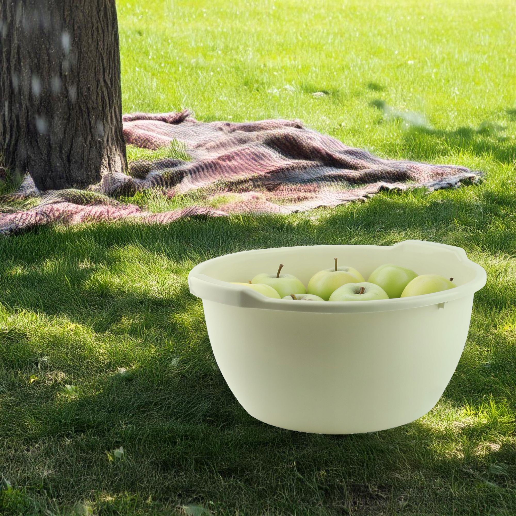 MISKA OKRĄGŁA UNIWERSALNA MISA DO ŁAZIENKI OGRODU NA PRANIE OWOCE 8L ECRU