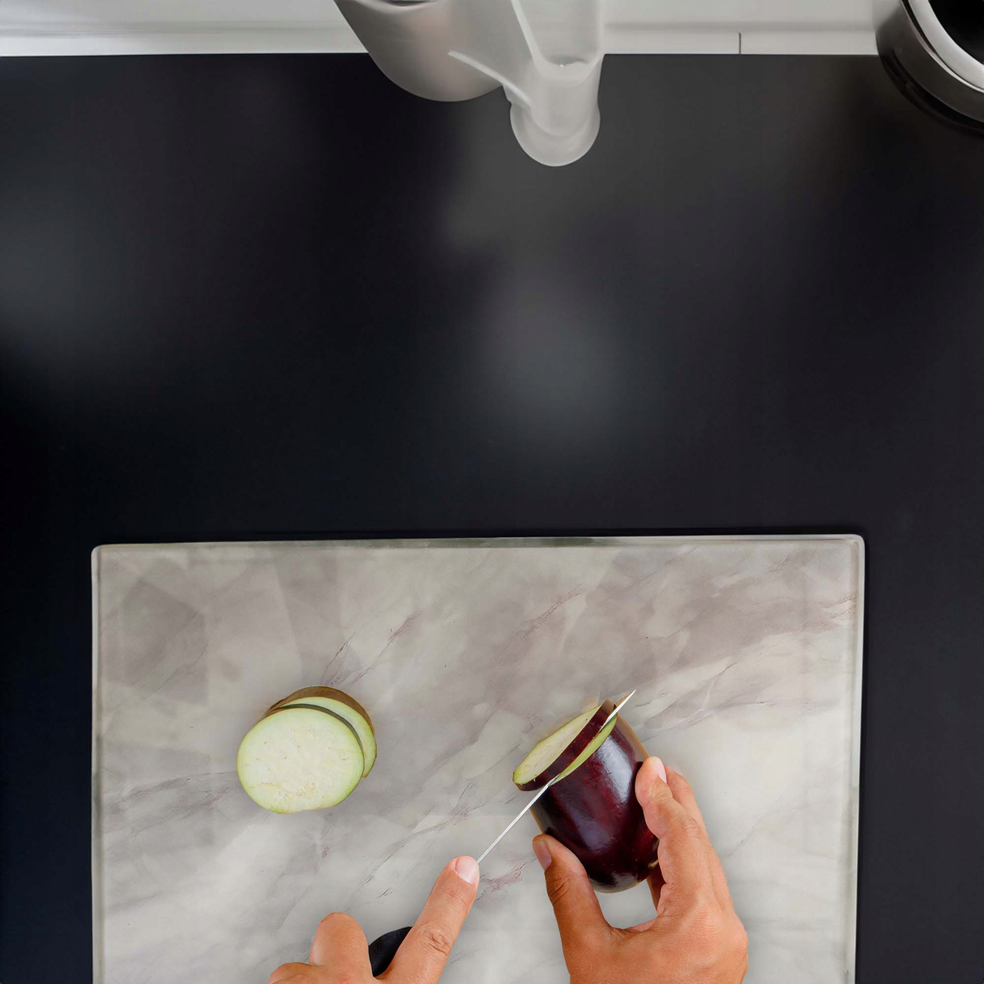 DESKA SZKLANA KUCHENNA 20x30CM ZE WZOREM DO KROJENIA SZKŁO HARTOWANE FESTA