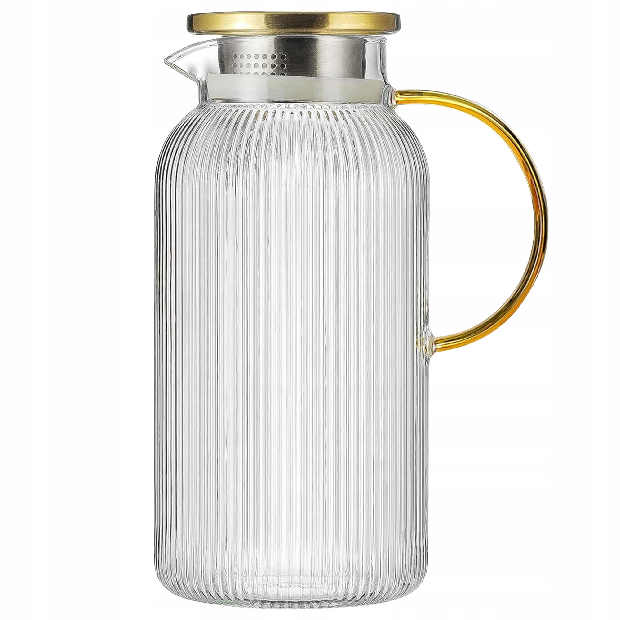 DZBANEK SZKLANY NA WODĘ LEMONIADĘ 1,5L KARAFKA Z POKRYWKĄ SITKO FILTRUJĄCE