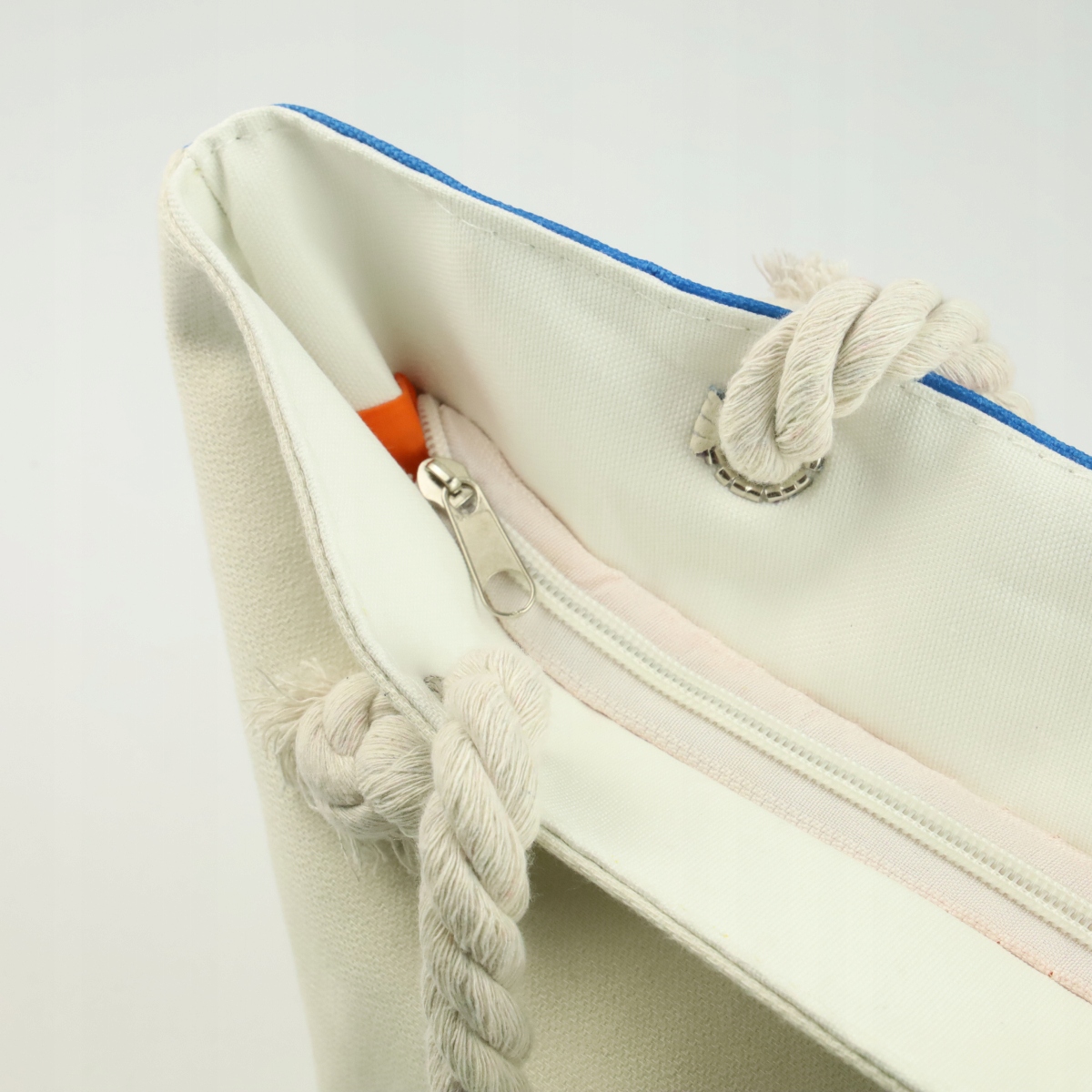 TORBA PLAŻOWA MIEJSKA MATERIAŁOWA Z PODSZEWKĄ SHOPPER NA RAMIĘ Z ZAMKIEM