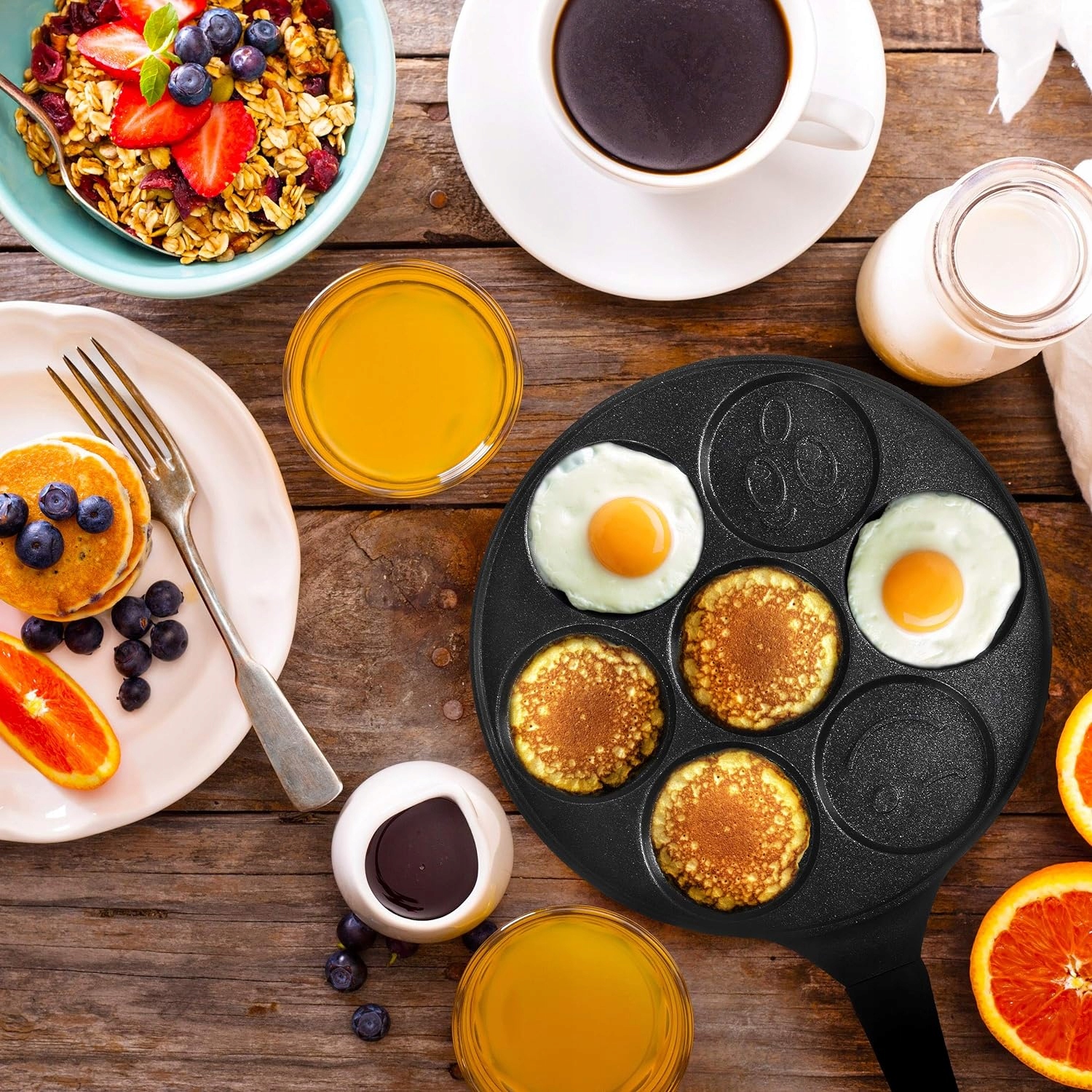 PATELNIA DO NALEŚNIKÓW PLACKÓW PANCAKES JAJEK HAMBURGERÓW ZE WZORAMI EMOJI