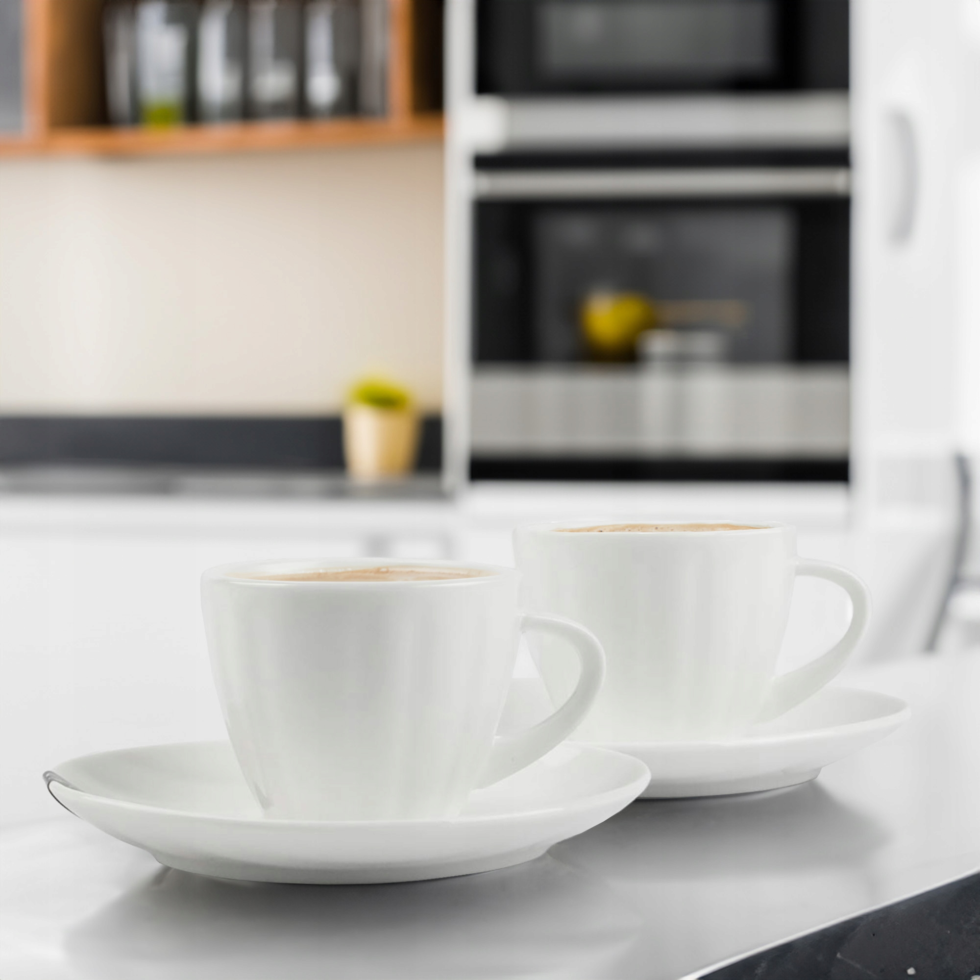 ZESTAW FILIŻANEK Z TALERZYKAMI NA PREZENT 100 ML PORCELANA DO KAWY HERBATY