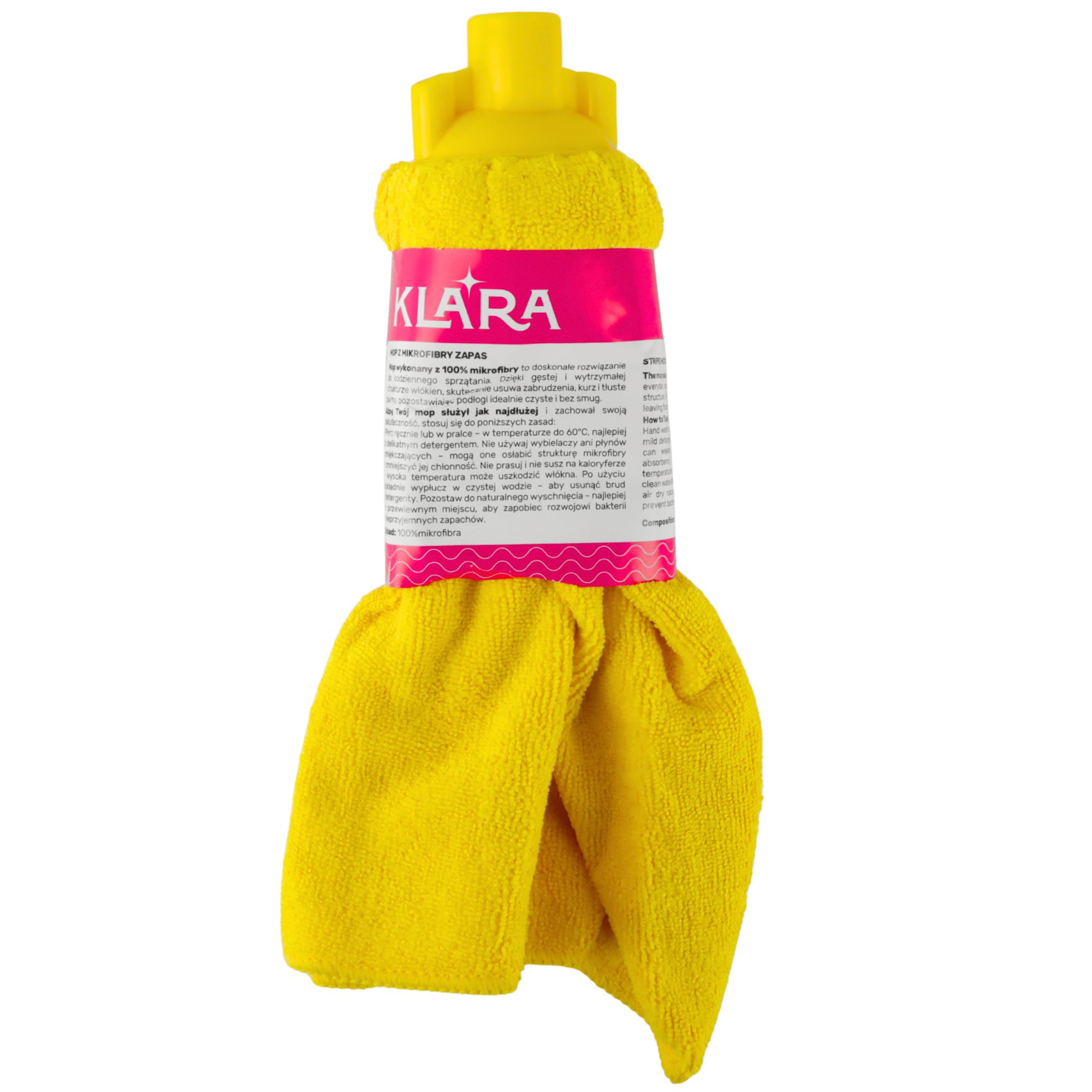 KOŃCÓWKA DO MOPA ŻÓŁTA Z MIKROFIBRY SUKIENKA SUPERCHŁONNA KLARA