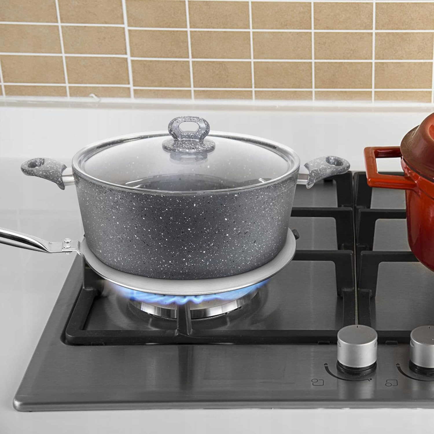 ADAPTER NA KUCHENKĘ INDUKCYJNĄ PODKŁADKA OCHRONNA NACZYŃ STALOWYCH 24 CM