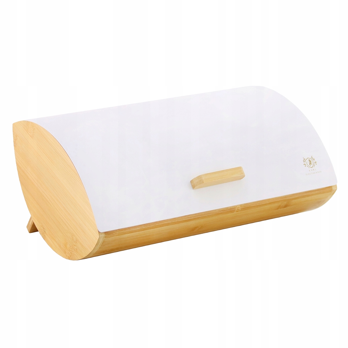 Chlebak pojemnik na pieczywo na chleb bułki stalowy bambusowy biały