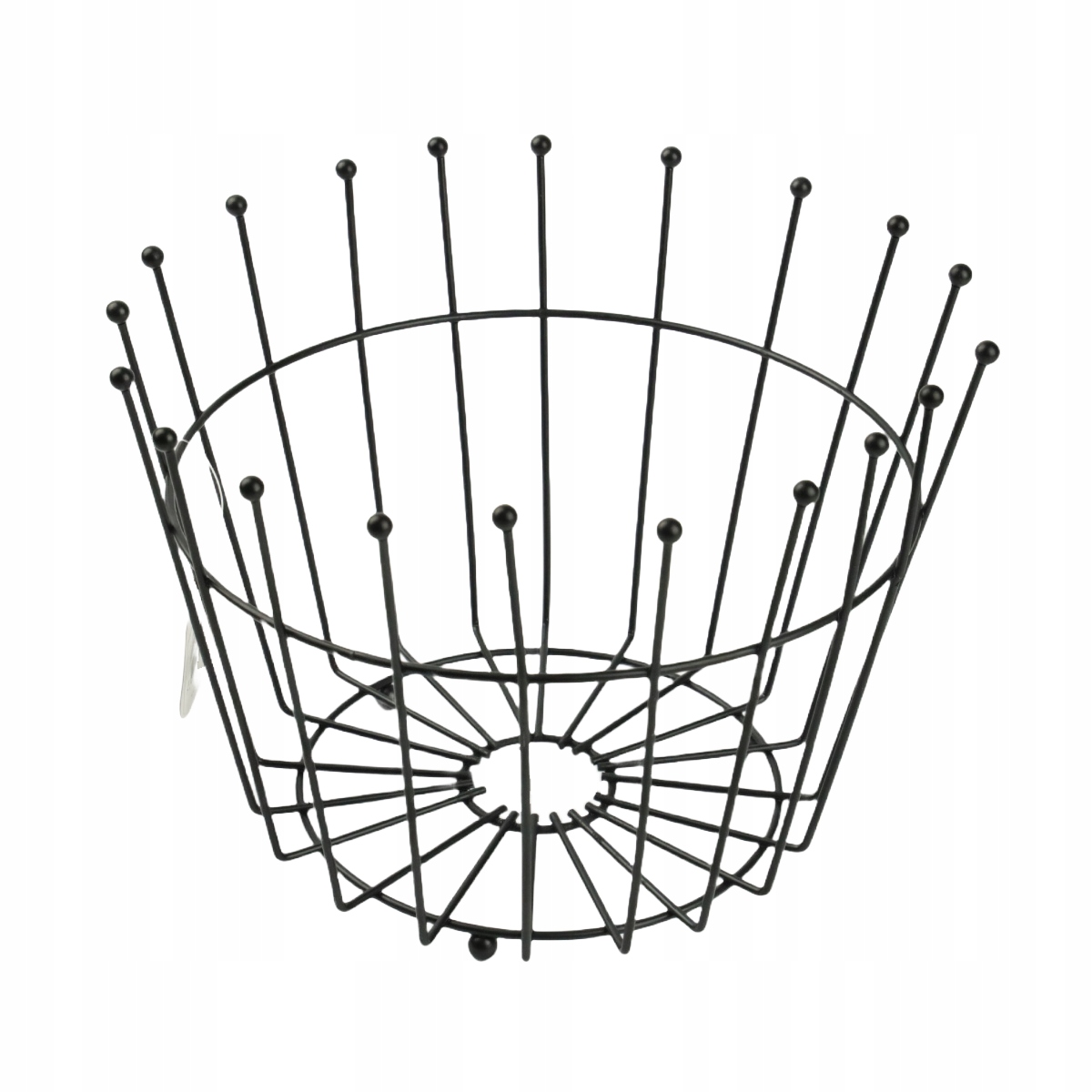 METALOWY KOSZYK NA OWOCE WARZYWA DRUCIANY OZDOBNY CZARNY KOSZ OKRĄGŁY 25 CM