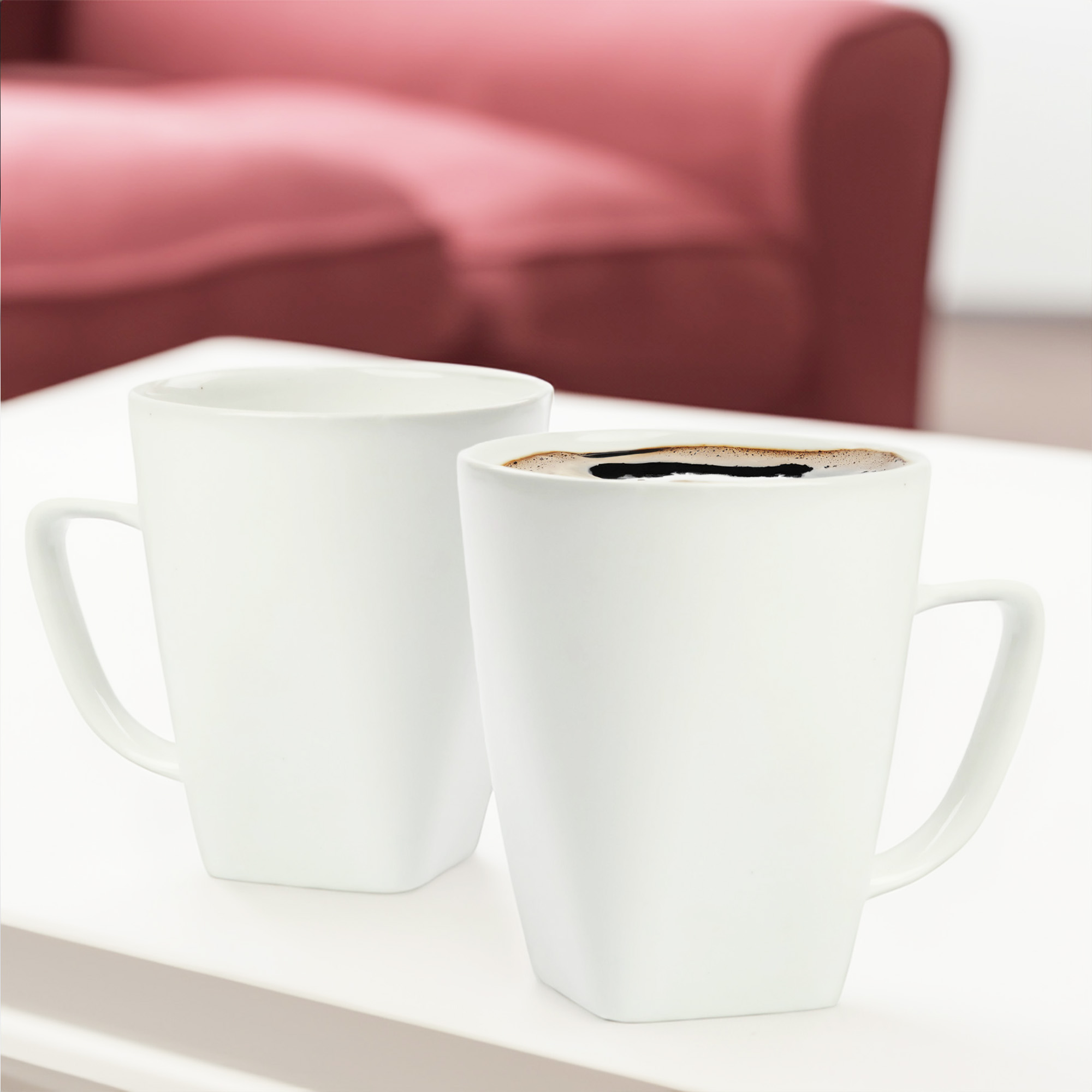 KUBEK PORCELANOWY DO KAWY HERBATY UNIWERSALNY BIAŁY 460ML Z UCHEM