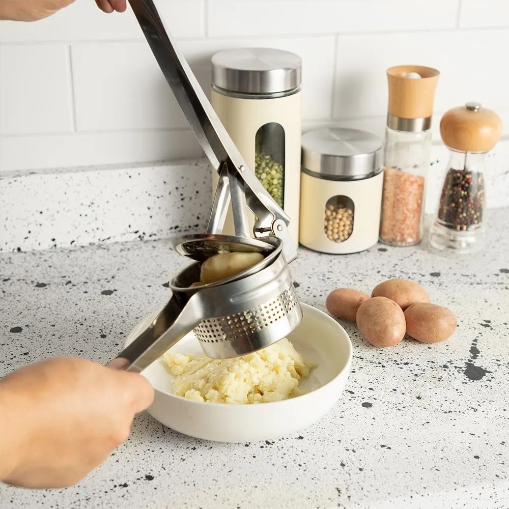 PRASKA DO ZIEMNIAKÓW ROZDRABNIACZ ZGNIATACZ STAL NIERDZEWNA