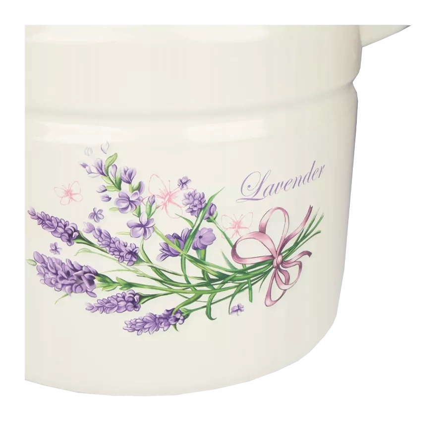 GARNEK EMALIOWANY 12 L POKRYWKA WZÓR LAWENDA DO GOTOWANIA POTRAW PRZETWORÓW