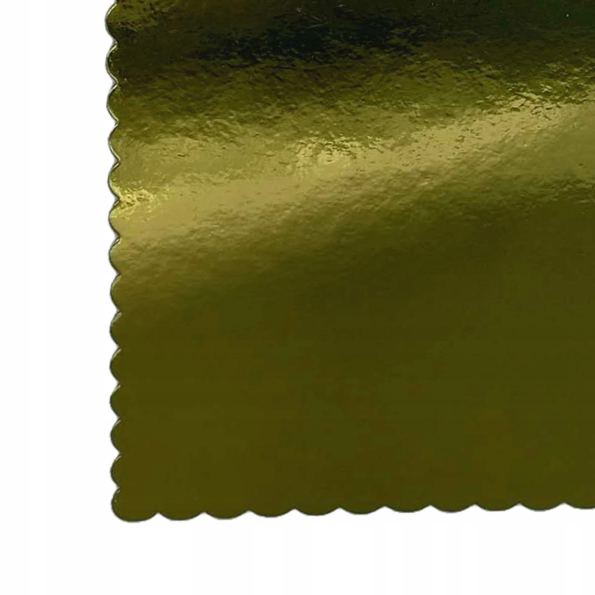 5 SZT PODKŁADY POD TORT CIASTO 35 CM KWADRATOWY ZŁOTY POŁYSK GRUBY SZTYWNY