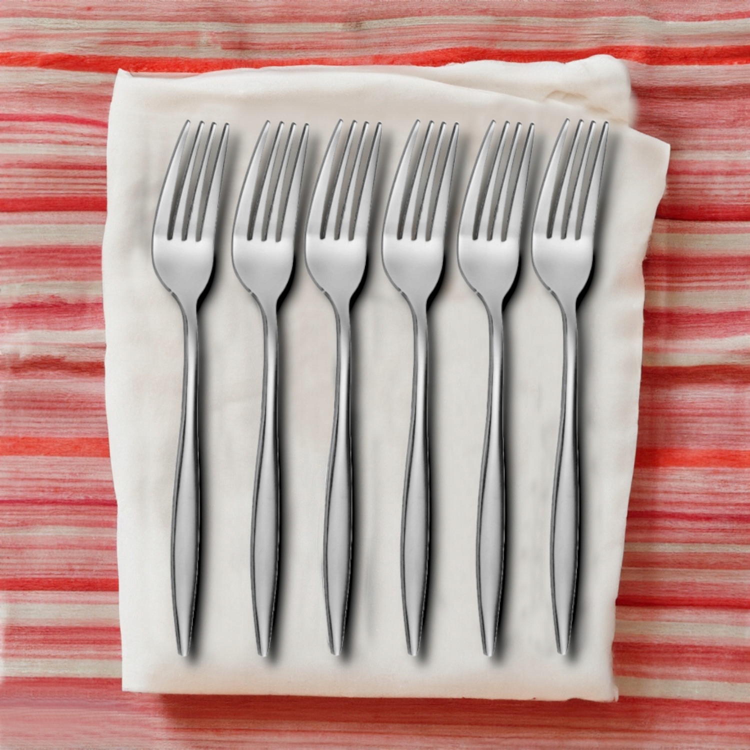 ZESTAW WIDELCZYKI DO CIASTA PRZYSTAWEK 6 os kpl ZE STALI NIERDZEWNEJ18/10