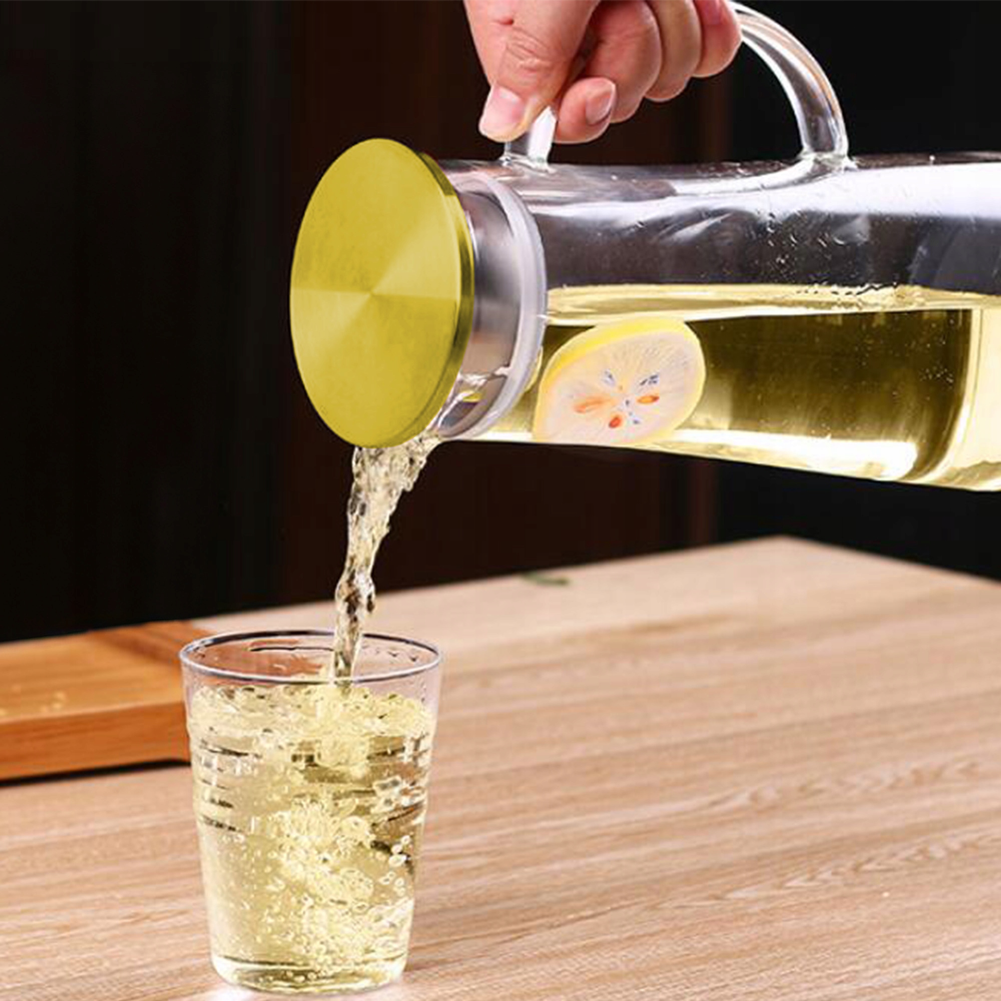 DZBANEK SZKLANY NA WODĘ LEMONIADĘ 1,8L KARAFKA Z POKRYWKĄ SITKO FILTRUJĄCE