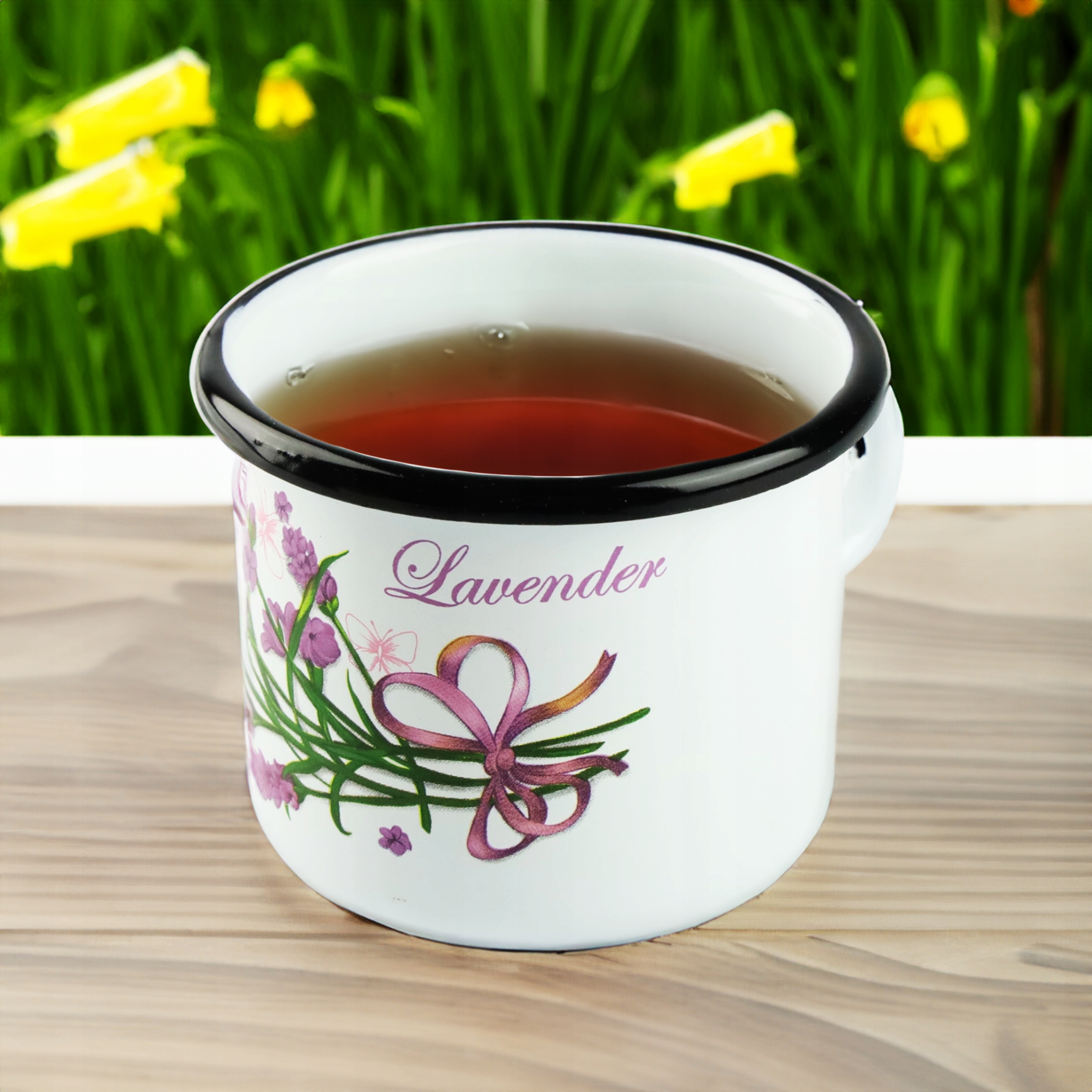 KUBEK SILESIA EMALIA 400 ML 9CM METALOWY KUBEK DO KAWY HERBATY OBOZOWY