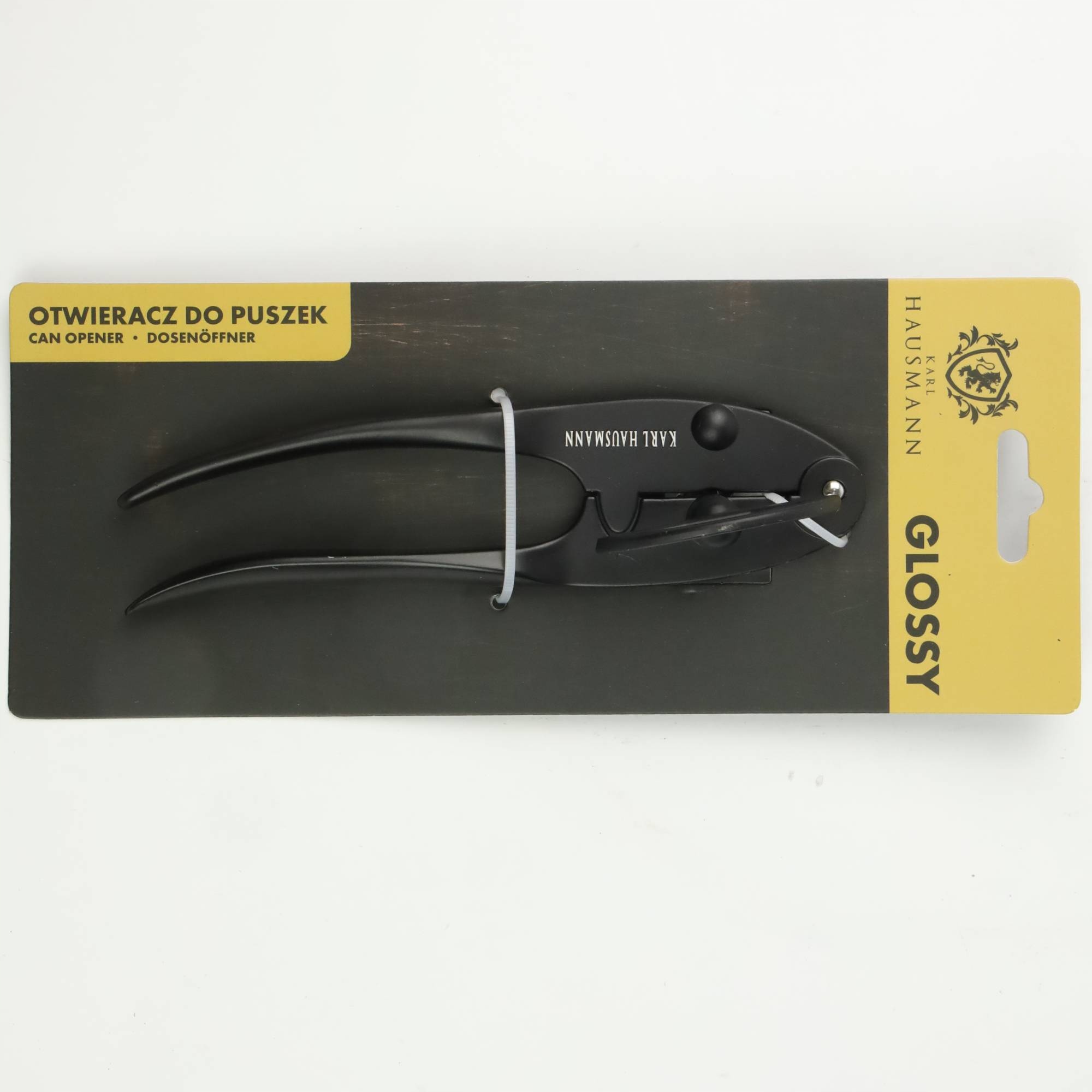 OTWIERACZ DO PUSZEK KONSERW CIĘŻKI SOLIDNY CZARNY STAL NIERDZEWNA