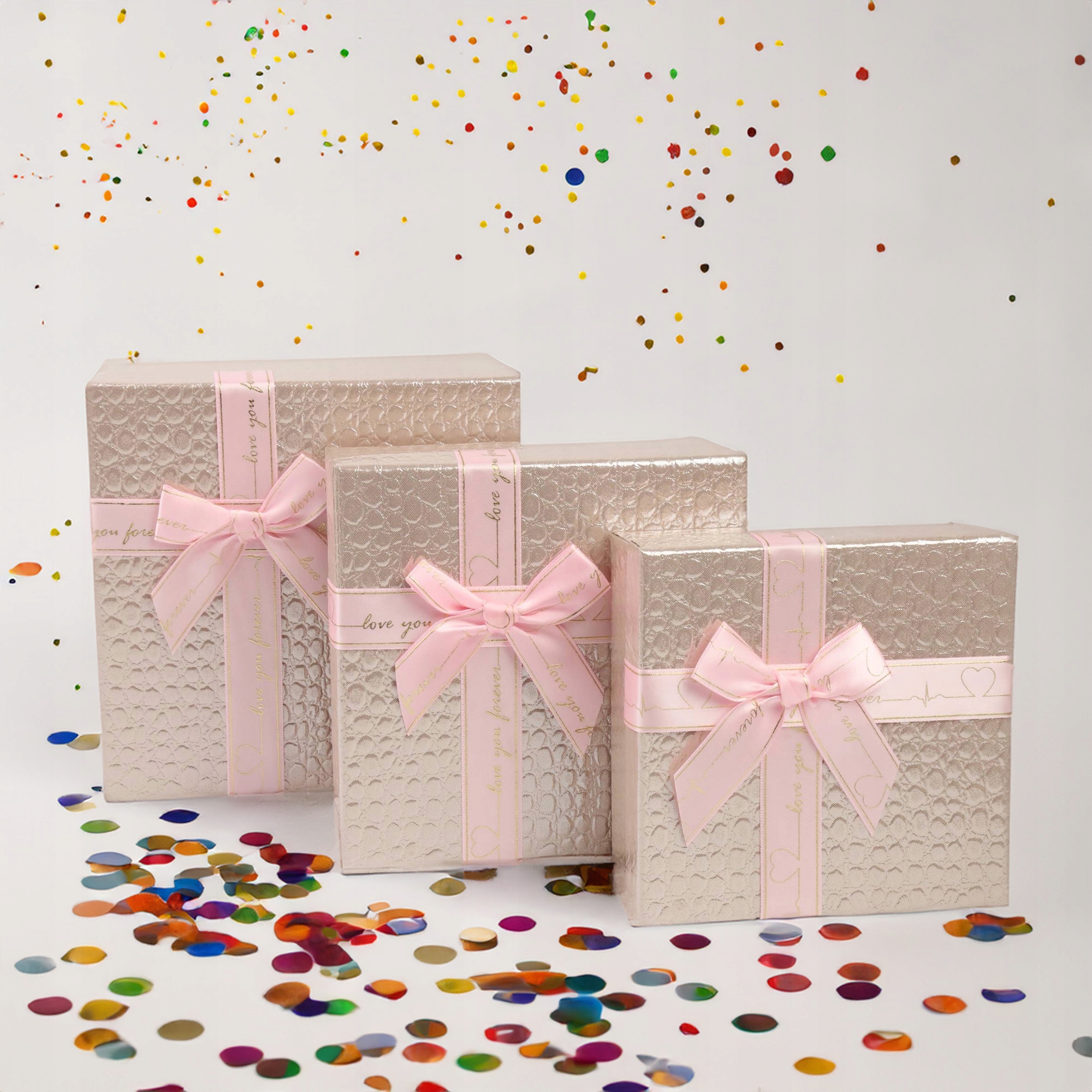 KPL 3 PUDEŁKA PREZENTOWE NA PREZENT URODZINOWY ŚWIĄTECZNY RÓŻNE ROZMIARY