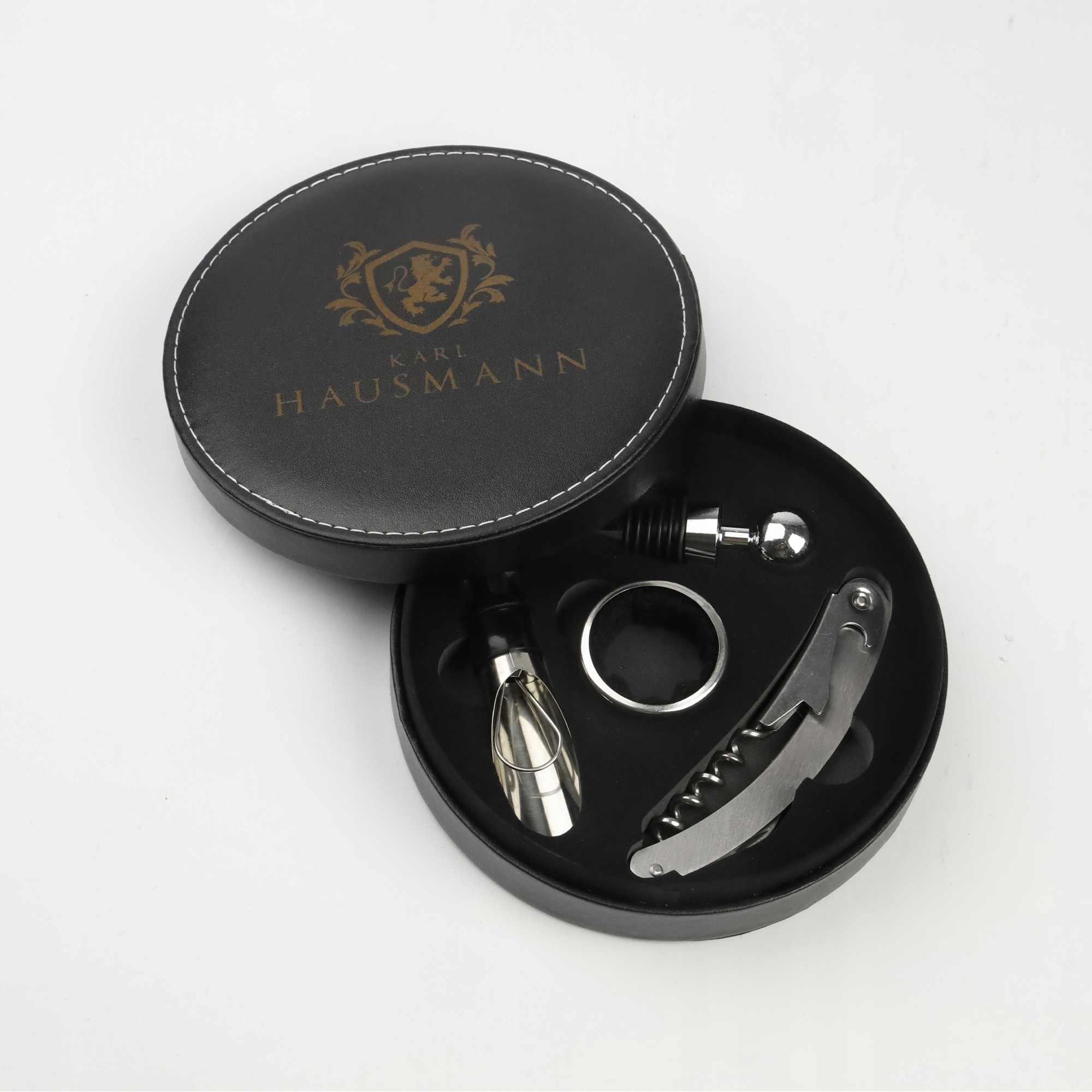 ZESTAW AKCESORIA DO WINA 4w1 NA PREZENT KORKOCIĄG KOREK PIERŚCIEŃ NALEWAK