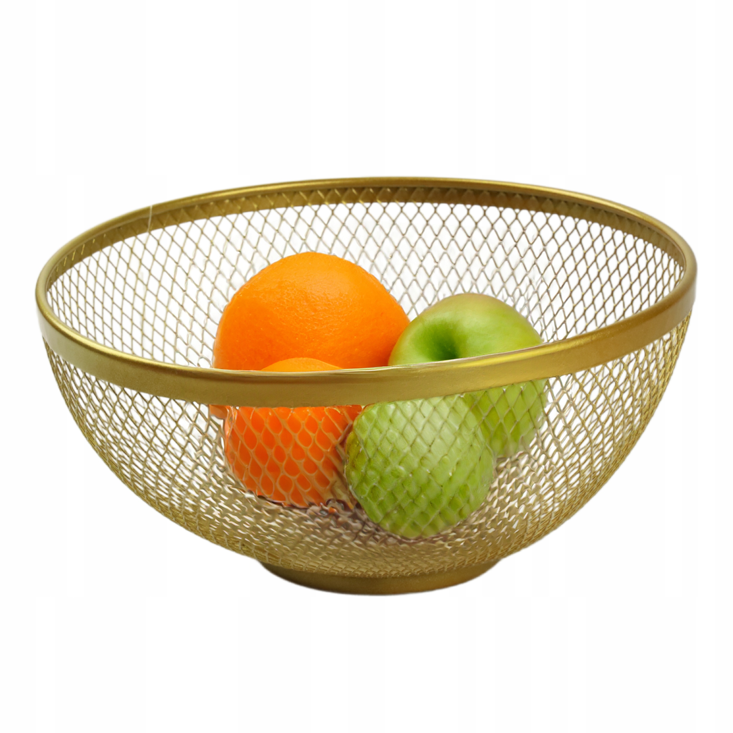 METALOWY KOSZYK ZŁOTY OKRĄGŁY MISA 26CM MISKA POJEMNIK NA OWOCE WARZYWA