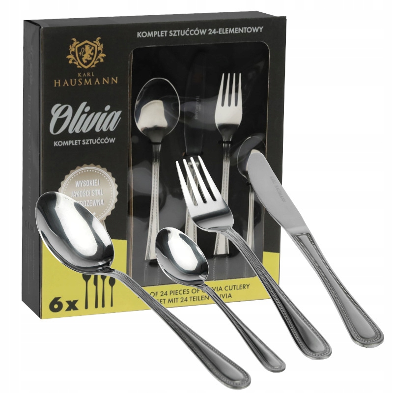 ZESTAW SZTUĆCÓW 24 EL 6 os komplet sztućce pudełko
