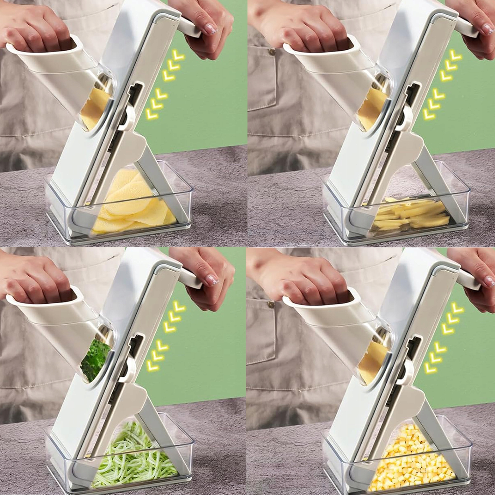 KRAJALNICA DO WARZYW Z POJEMNIKIEM I WYMIENNYMI NAKŁADKAMI TARKA