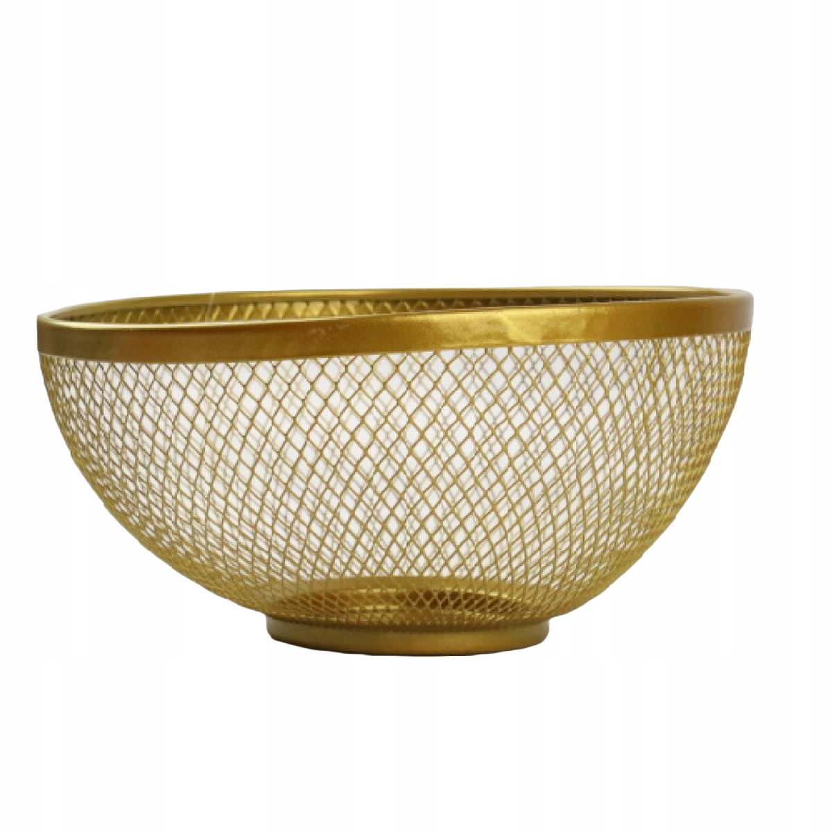 METALOWY KOSZYK ZŁOTY OKRĄGŁY MISA 26CM MISKA POJEMNIK NA OWOCE WARZYWA