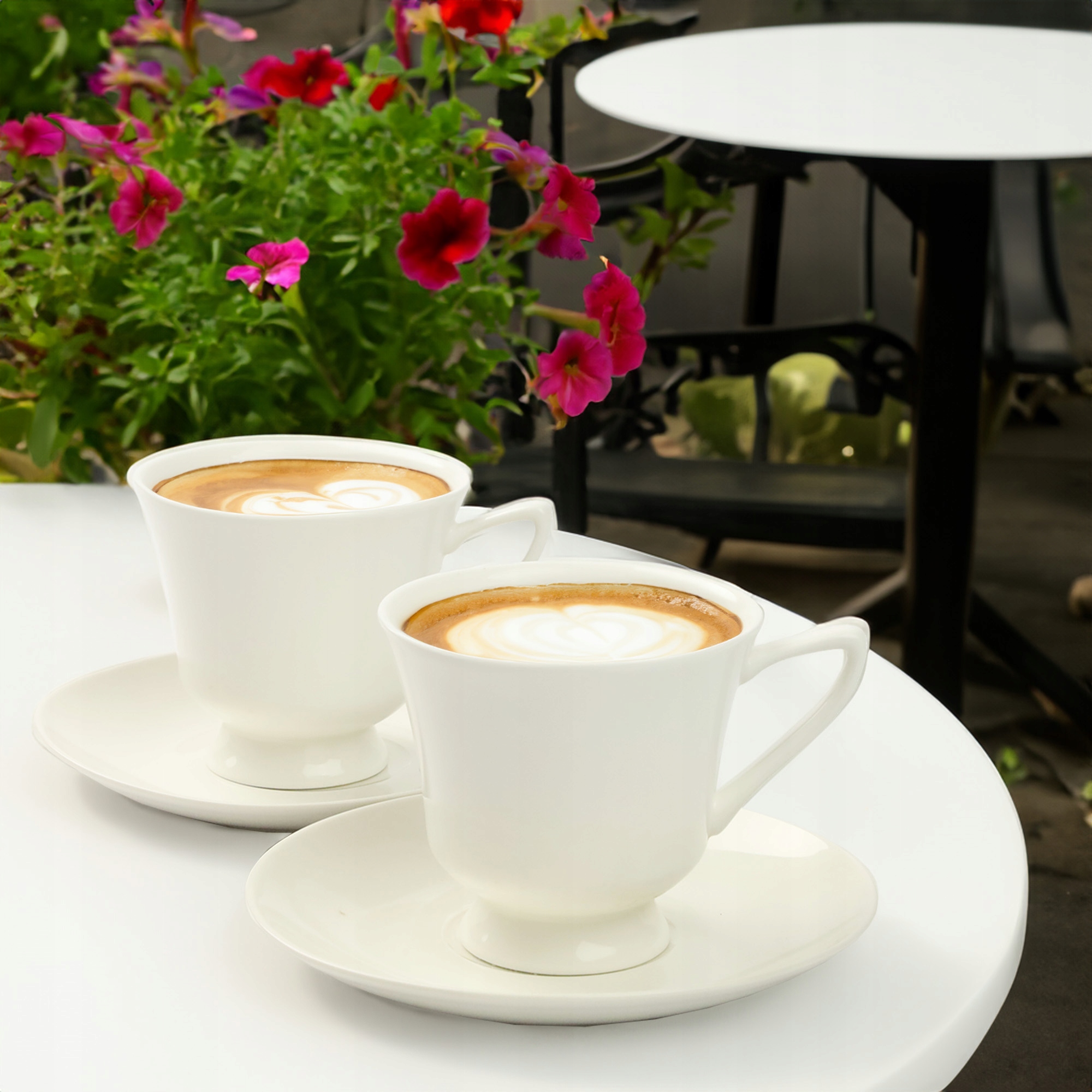 ZESTAW NA PREZENT FILIŻANEK 220 ML Z TALERZYKAMI PORCELANA DO KAWY HERBATY