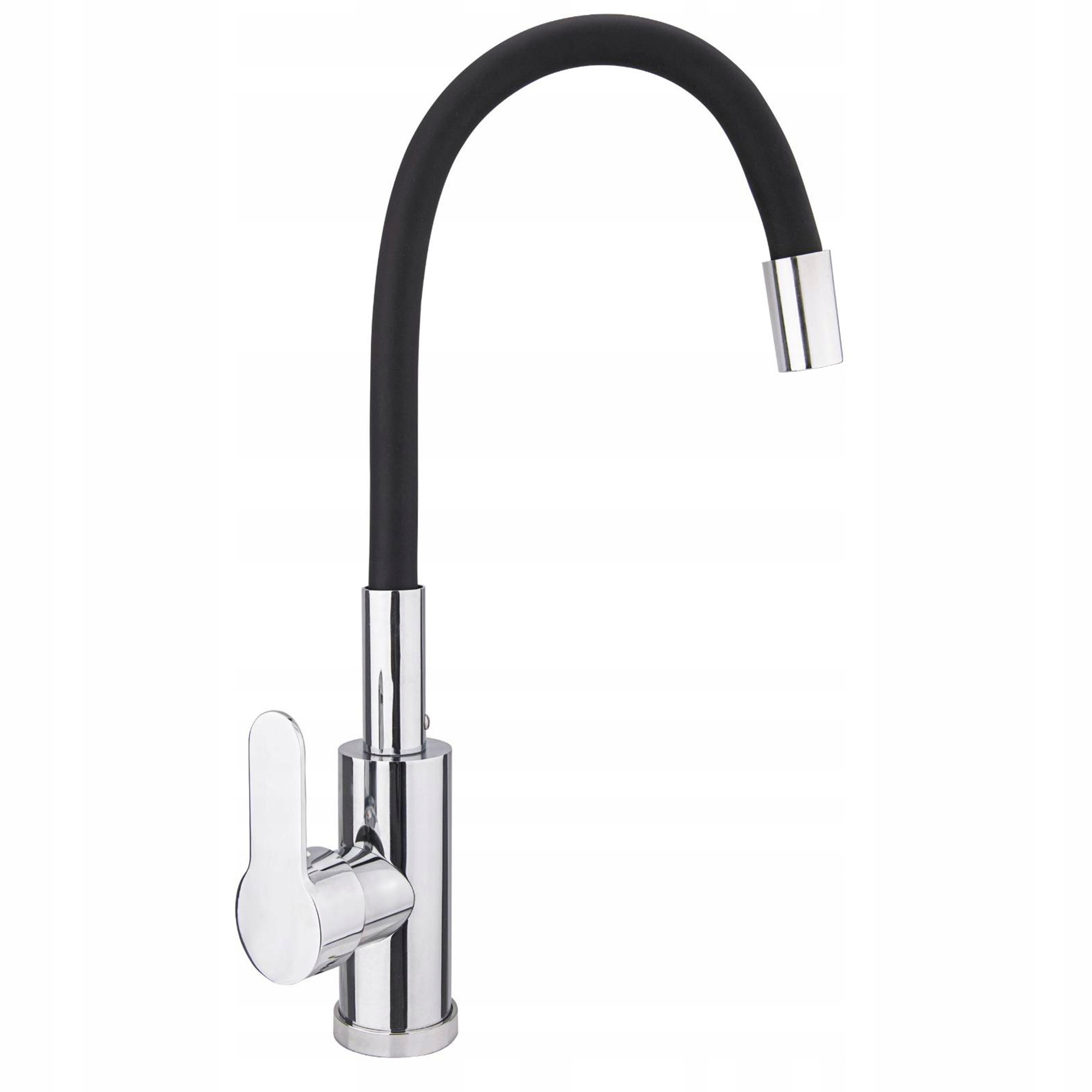 BATERIA KUCHENNA CZARNA ELASTYCZNA GIĘTKA WYLEWKA KRAN CZARNY ZLEWOZMYWAK