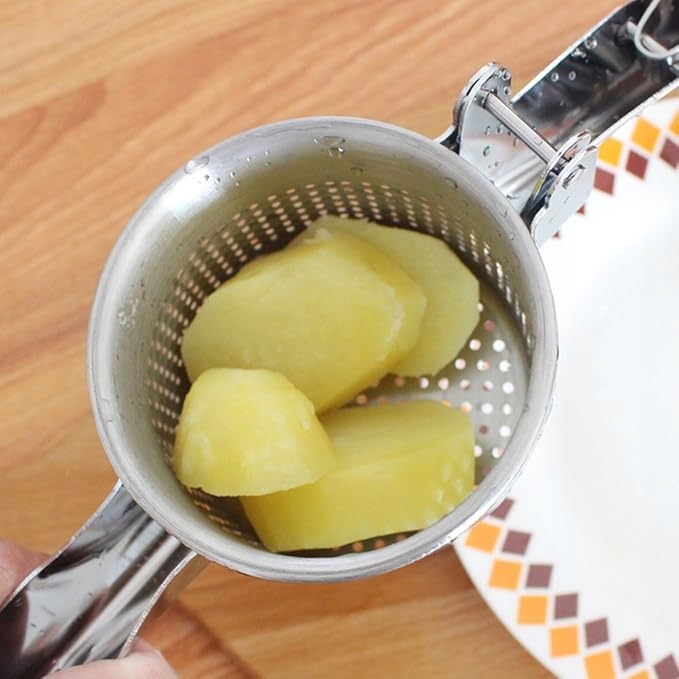 PRASKA DO ZIEMNIAKÓW ROZDRABNIACZ ZGNIATACZ STAL NIERDZEWNA