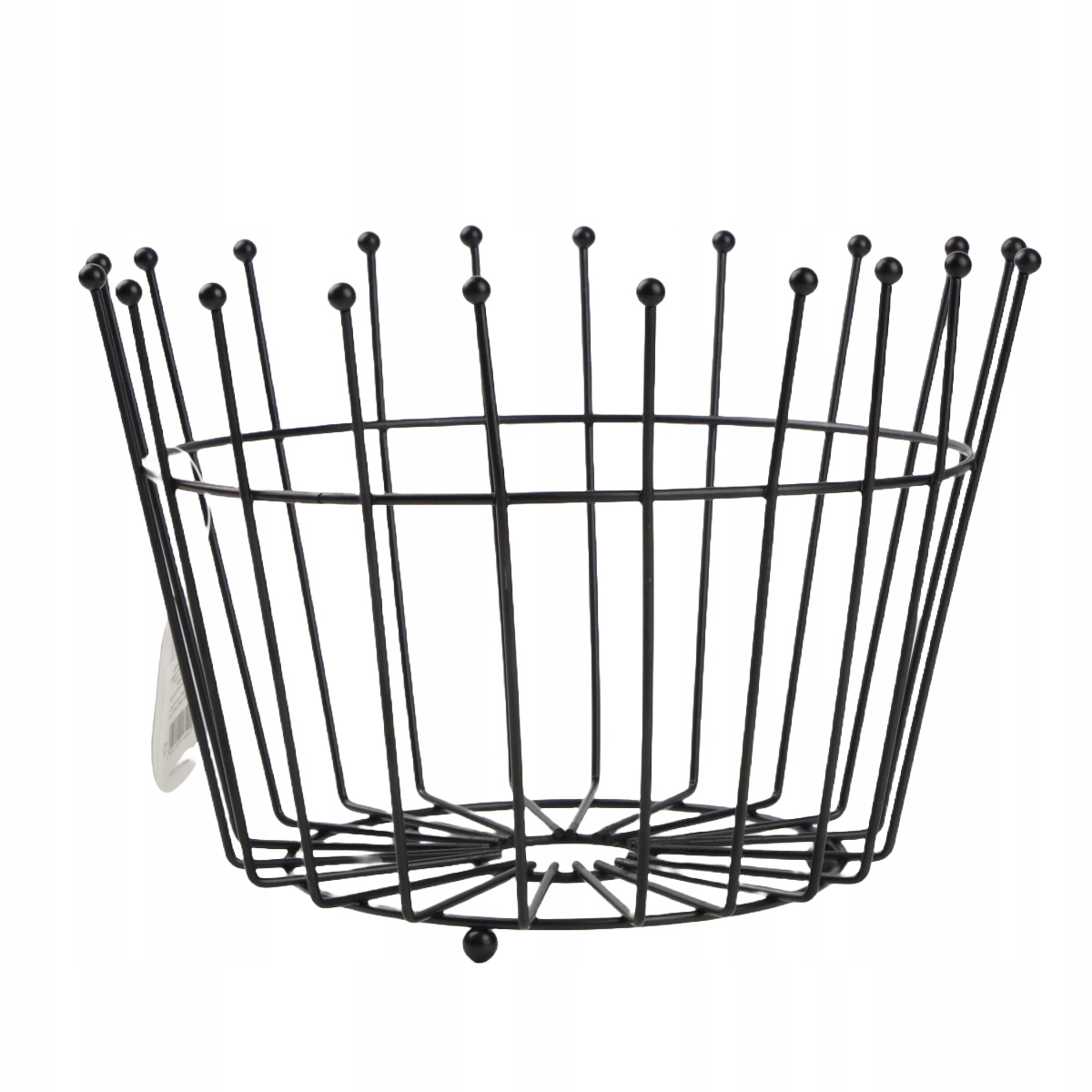 METALOWY KOSZYK NA OWOCE WARZYWA DRUCIANY OZDOBNY CZARNY KOSZ OKRĄGŁY 25 CM