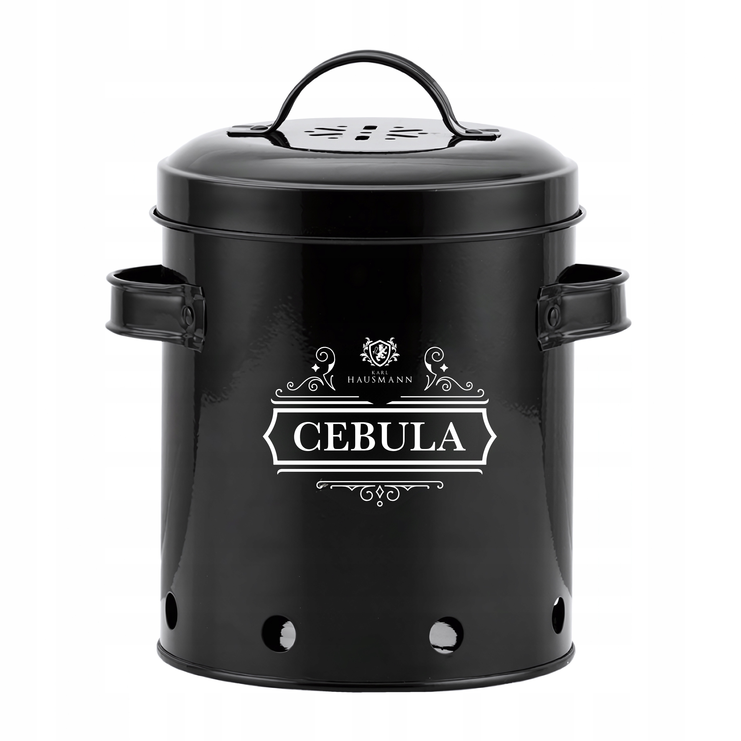 KOMPLET 3 POJEMNIKI METALOWE NA PRZECHOWYWANIE CEBULI CZOSNKU ZIEMNIAKÓW