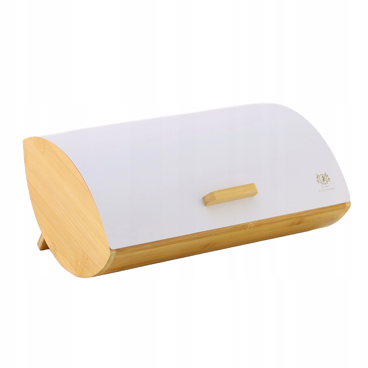 Chlebak pojemnik na pieczywo na chleb bułki stalowy bambusowy biały