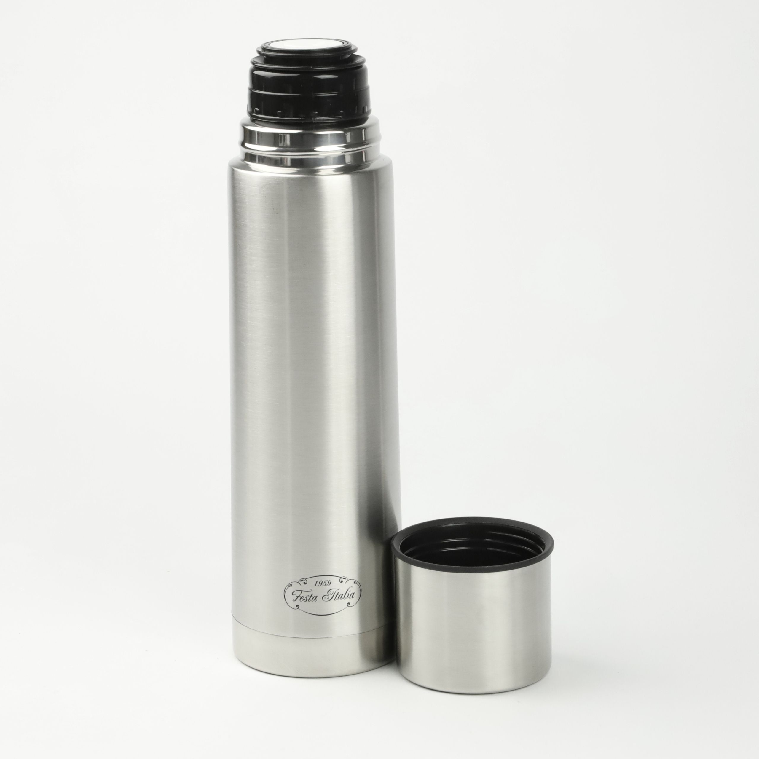 TERMOS SREBRNY TERMICZNY 750ML STAL NIERDZEWNA BIDON NA GORĄCE NAPOJE