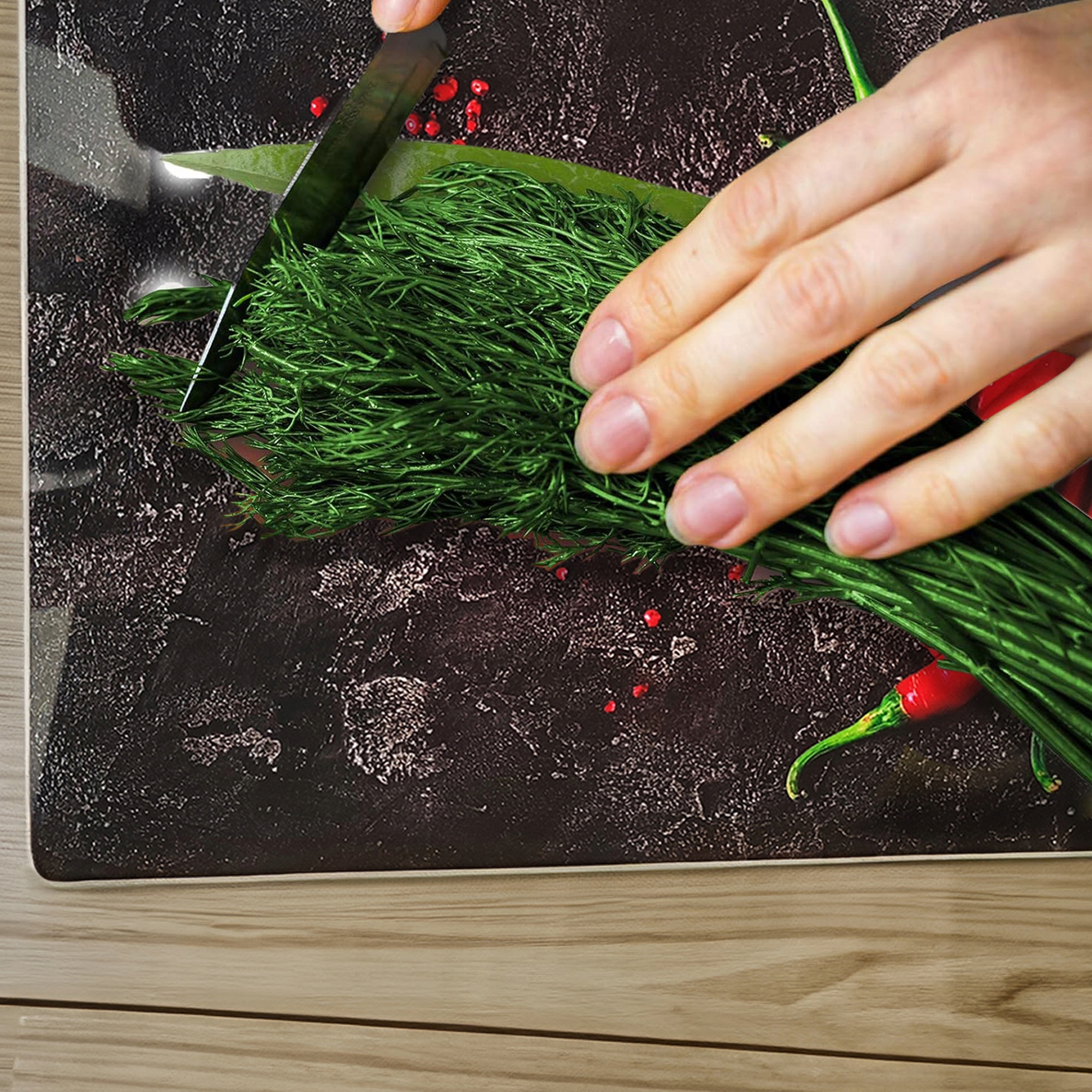 DESKA SZKLANA KUCHENNA 30x40CM ZE WZOREM DO KROJENIA SZKŁO HARTOWANE FESTA