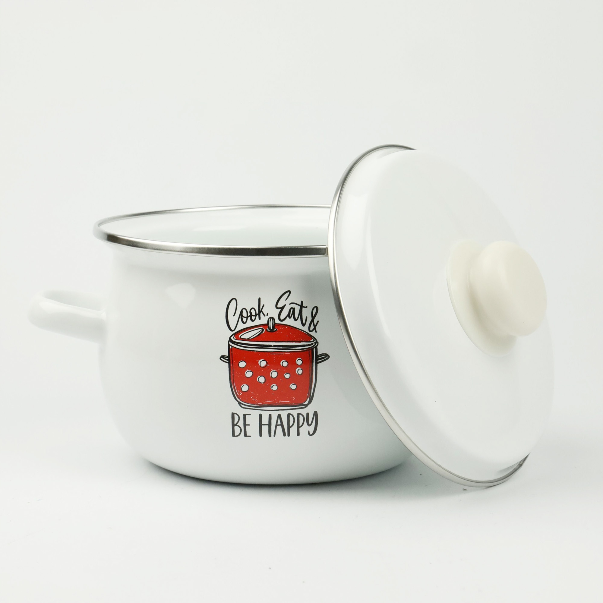 ZESTAW 4 GARNKÓW EMALIOWANYCH Z POKRYWAMI TRADYCYJNE GARNKI EMALIOWANE