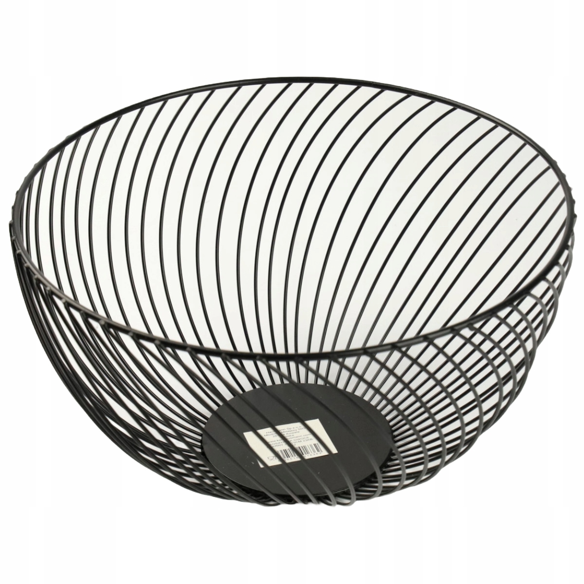 CZARNY METALOWY KOSZYK 25CM MISA MISKA OKRĄGŁY ORGANIZER POJEMNIK DRUCIANY